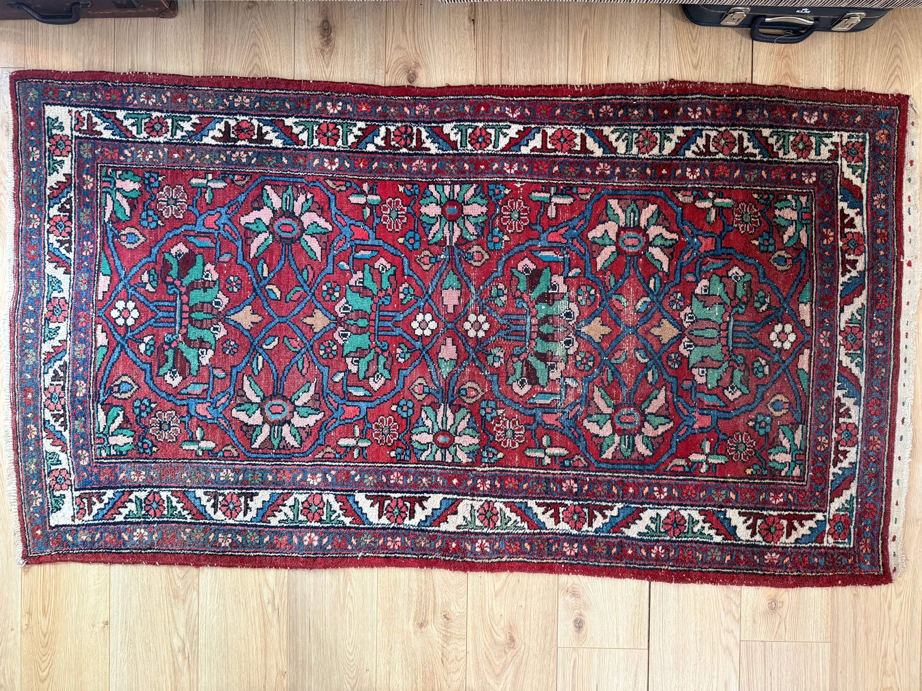 vintage Oosters Tapijt handgeknoopt– 104x194 cm