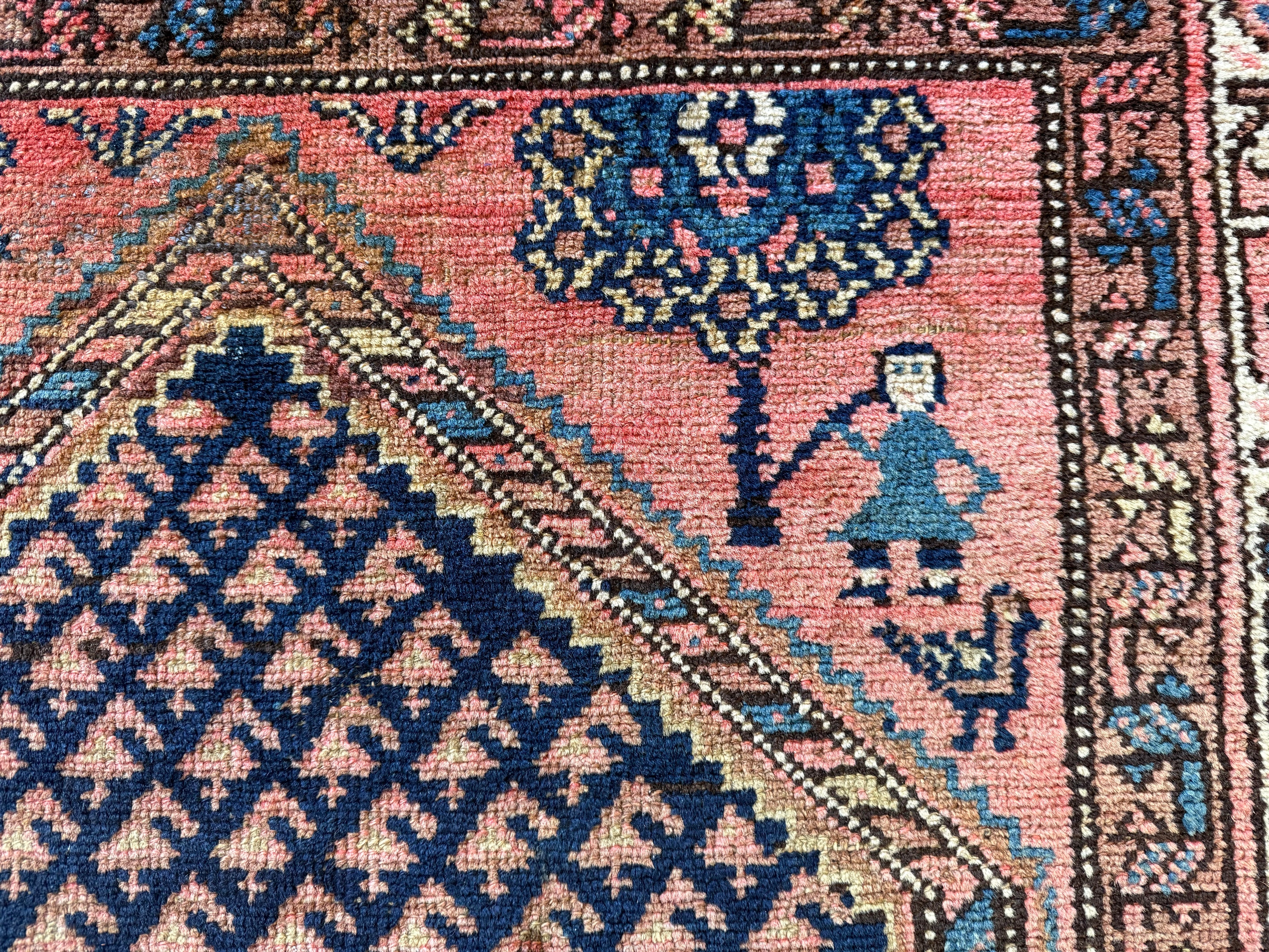 Handgeknoopt vintage ossters tapijt – Malayer-stijl – ca. 210 × 116 cm