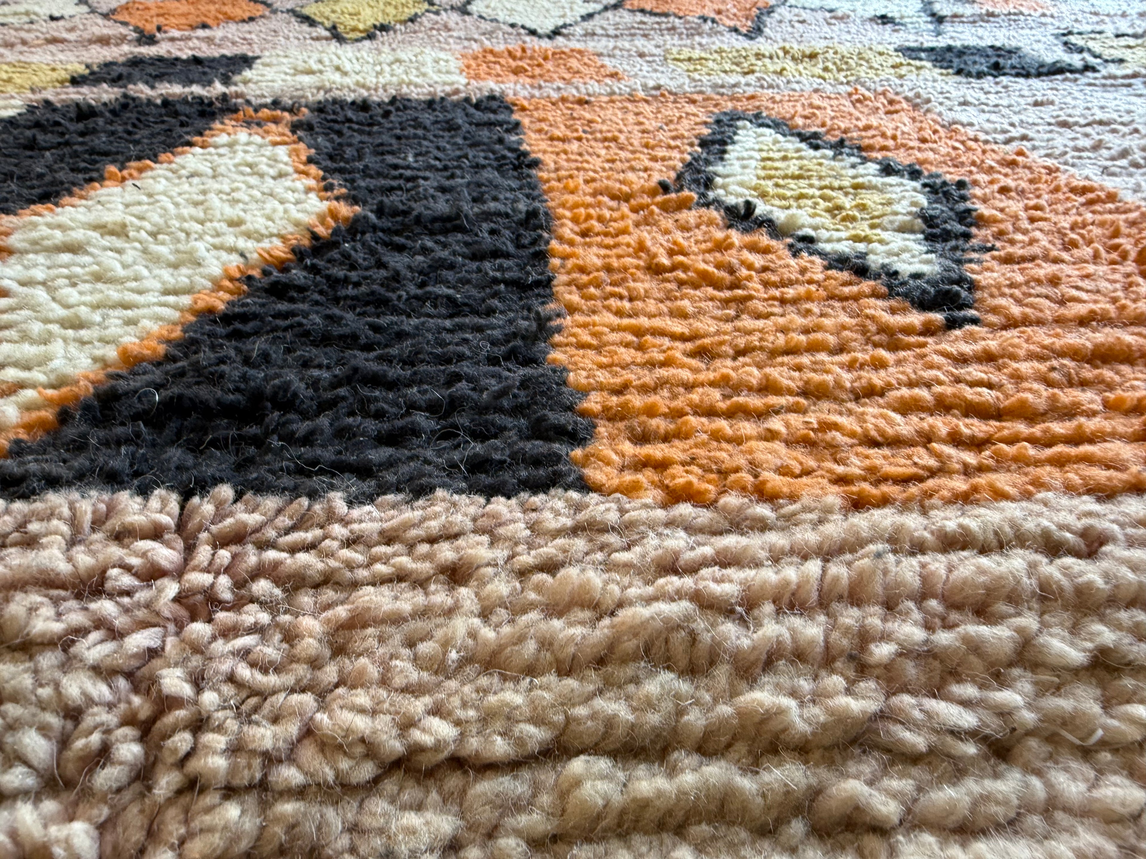 Handgeknoopt Marokkaans vloerkleed – ca. 300 × 200 cm – kleurrijk geometrisch design
