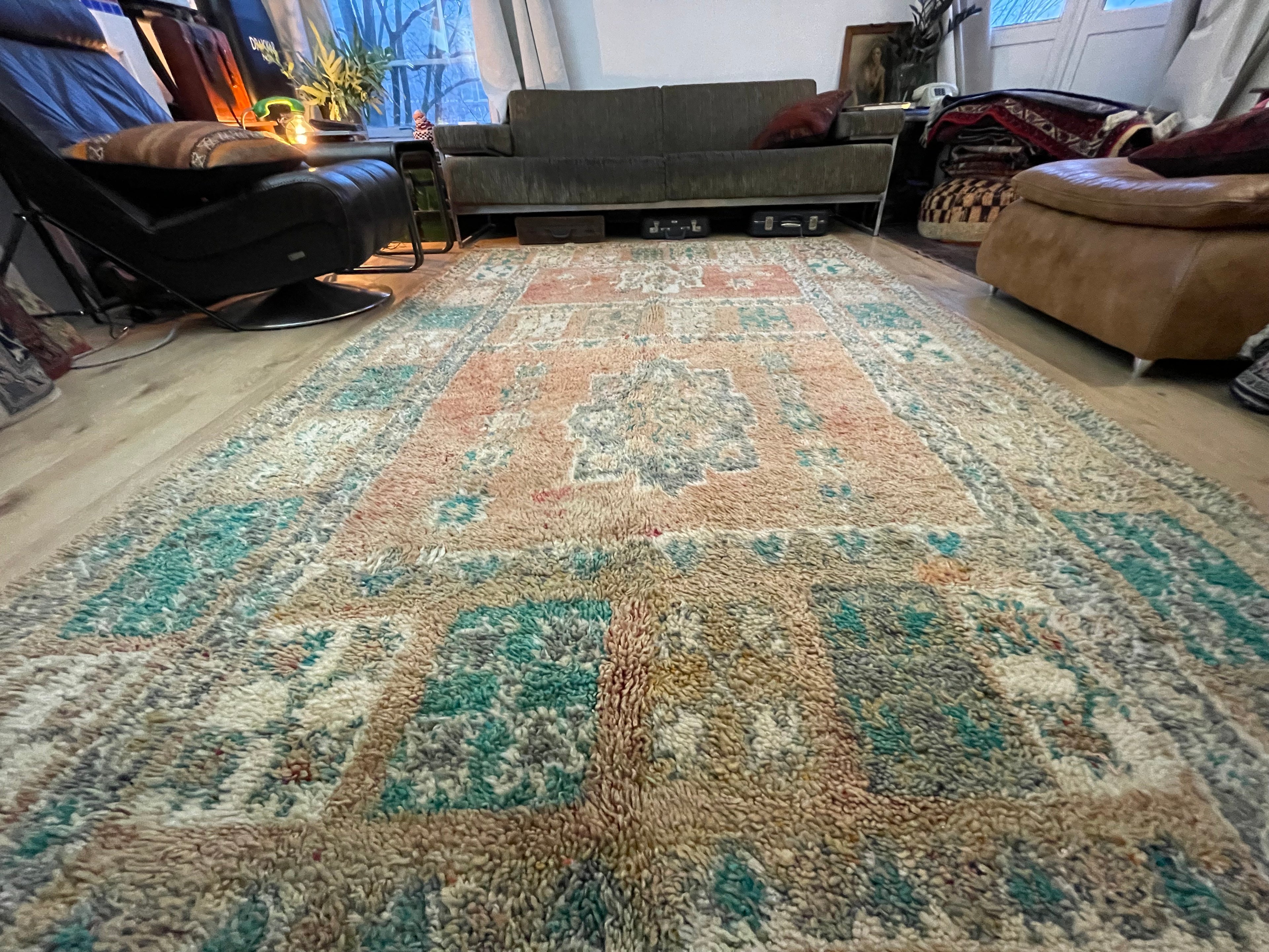 Handgeknoopt vintage Marokkaans tapijt – ca. 335 × 190 cm