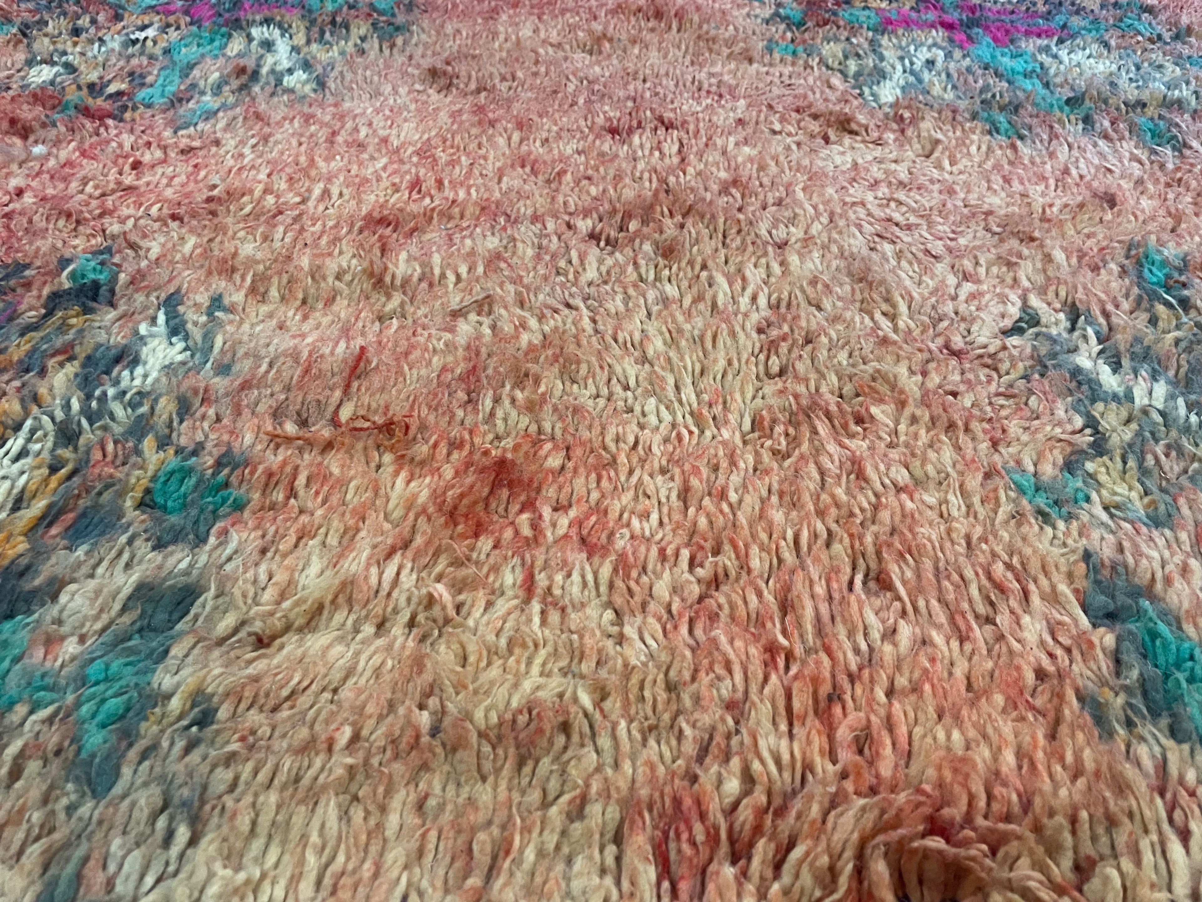 Handgeknoopt vintage tapijt Marokkaans Boucherouite ca. 323 × 193 cm