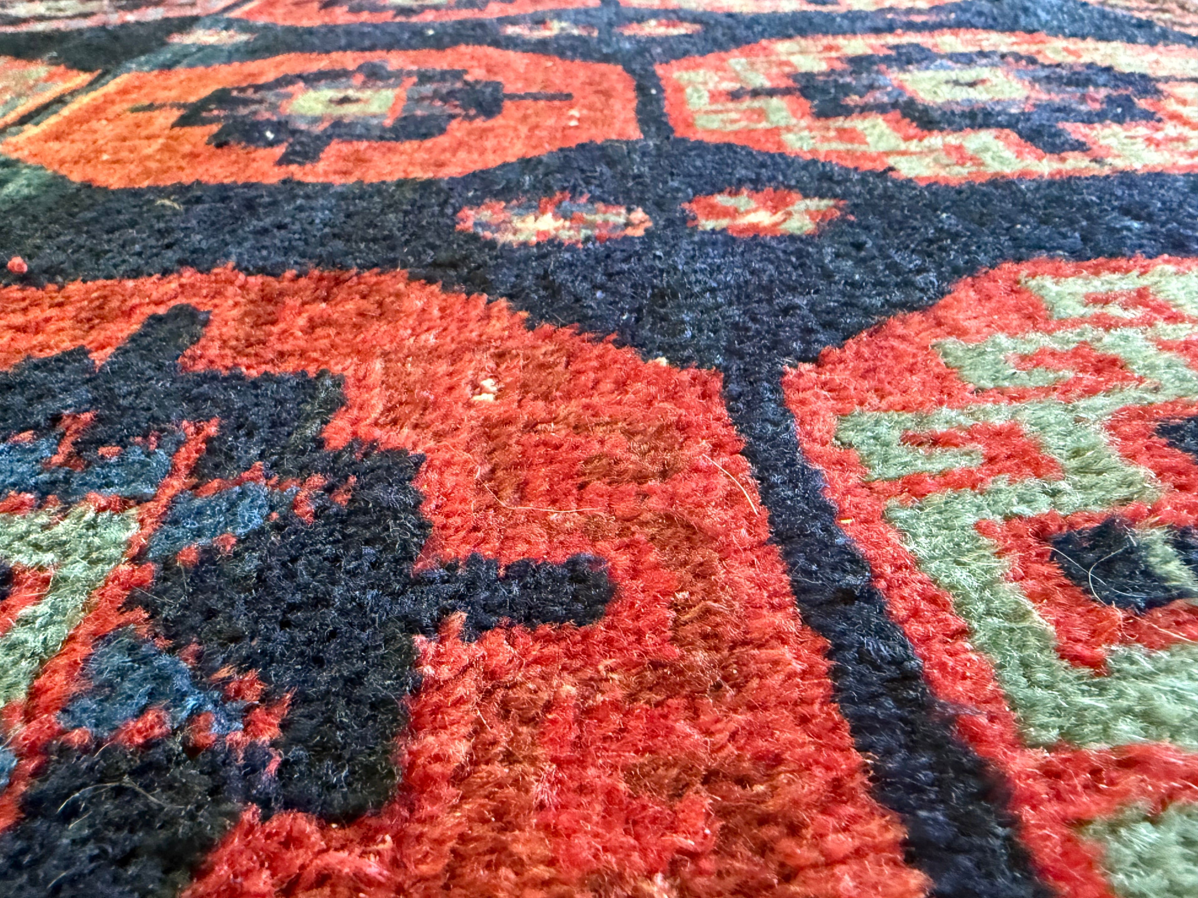 Handgeknoopt vintage tapijt – Zuid-Kaukasus (Karabagh / Kazak-stijl) – ca. 125 × 194 cm