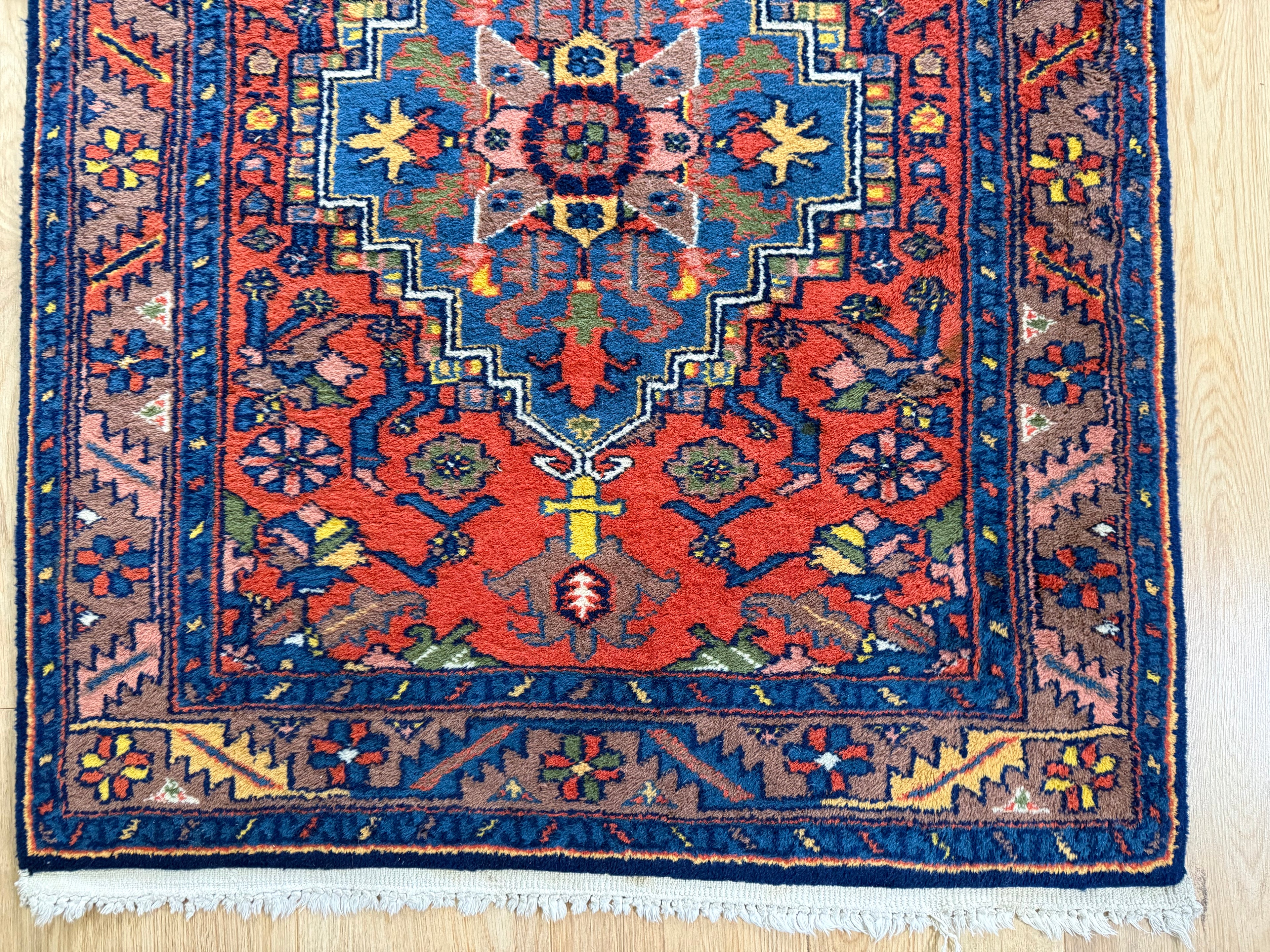 Handgeknoopte wollen loper – ca. 340 × 89 cm