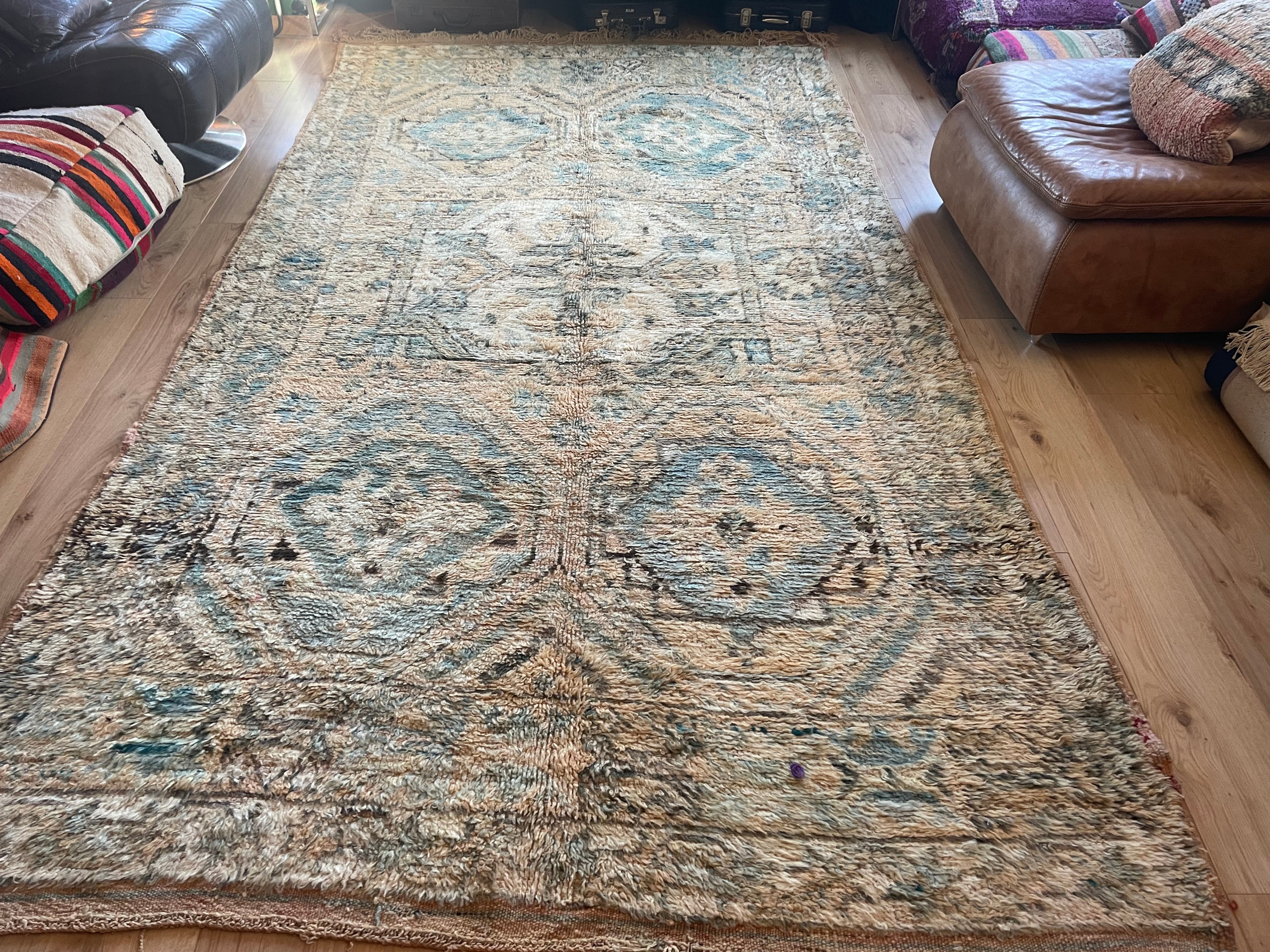 Handgeknoopt vintage tapijt uit Marokko – ca. 340 × 178 cm