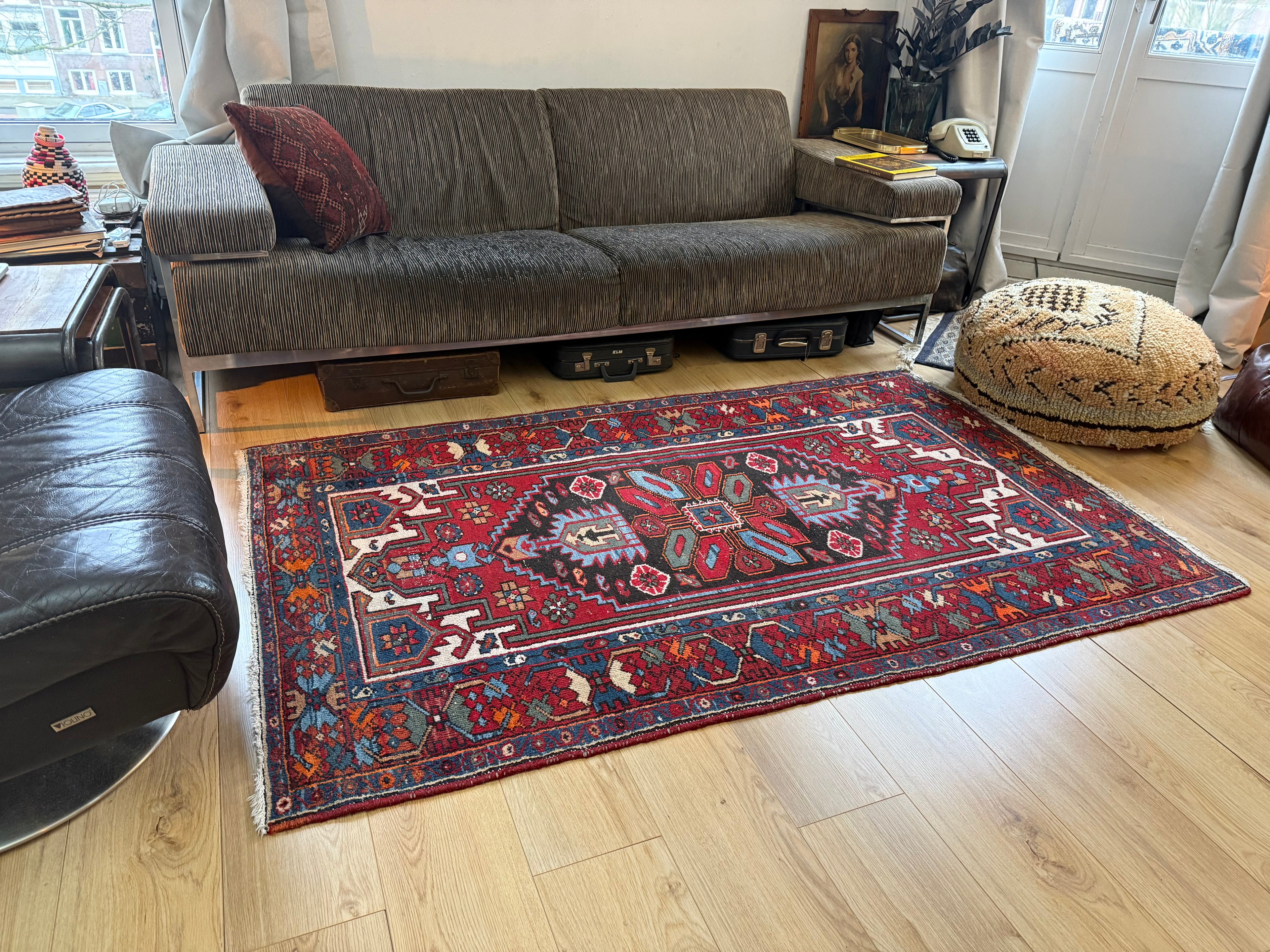 Handgeknoopt vintage oosters tapijt – Heriz stijl – ca. 200 × 118 cm