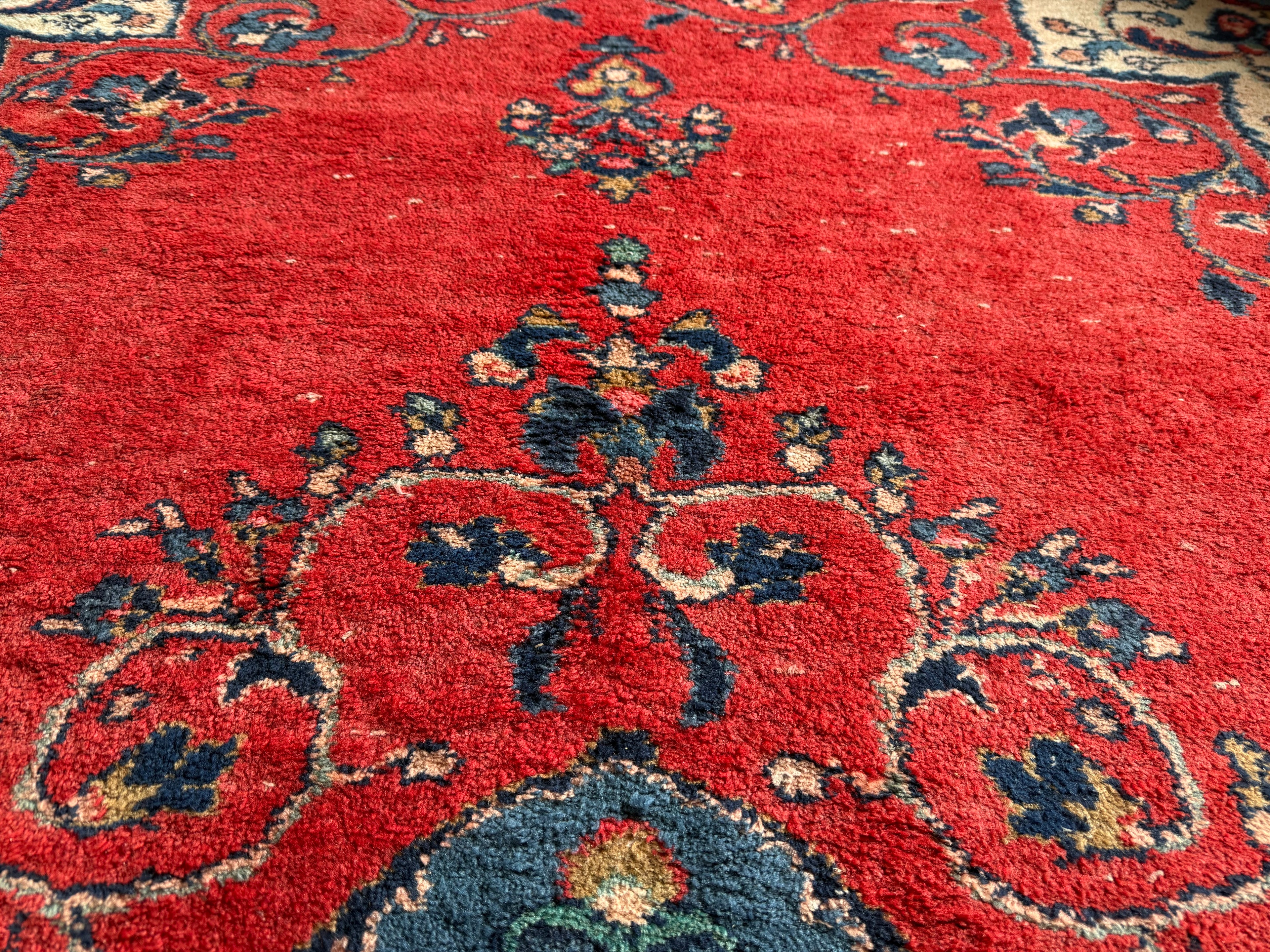 Handgeknoopt vintage Oosters Tapijt Kashan stijl – ca. 213 × 292 cm