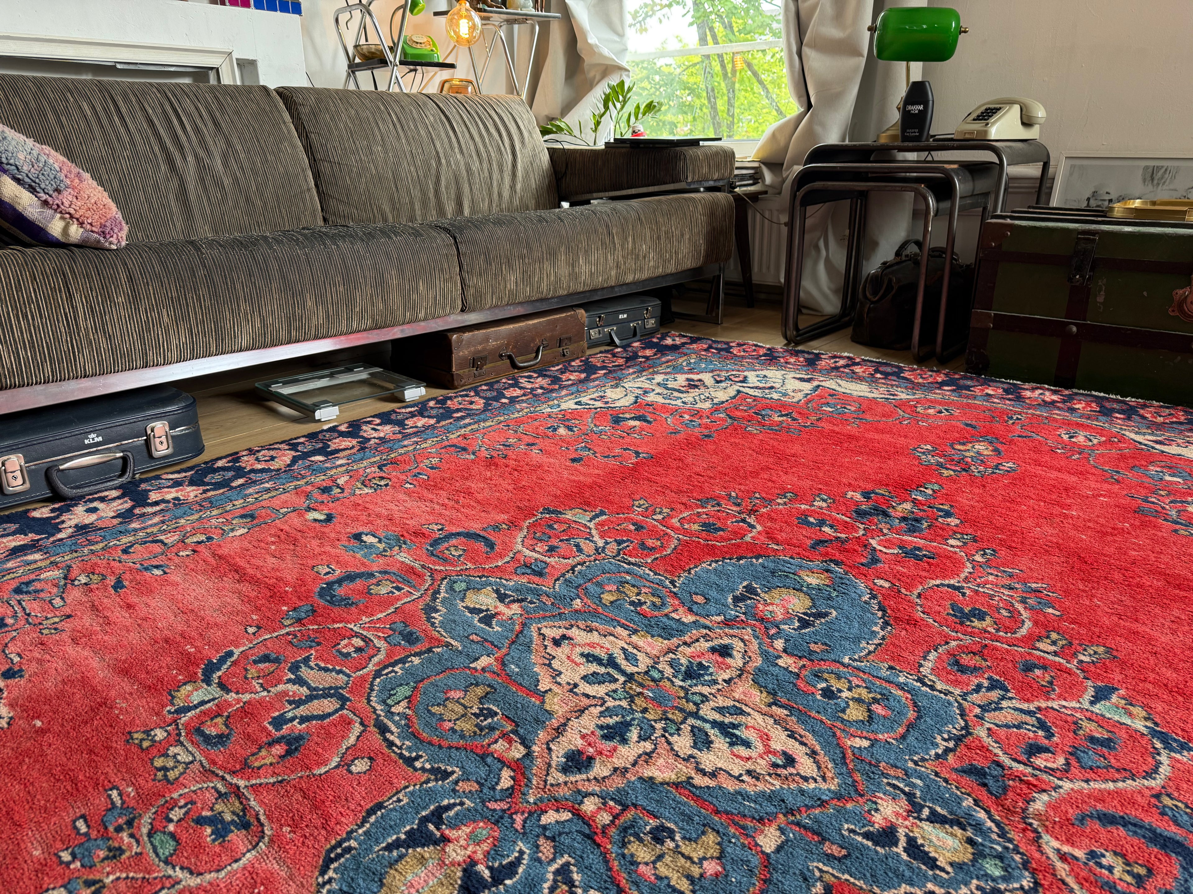 Handgeknoopt vintage Oosters Tapijt Kashan stijl – ca. 213 × 292 cm