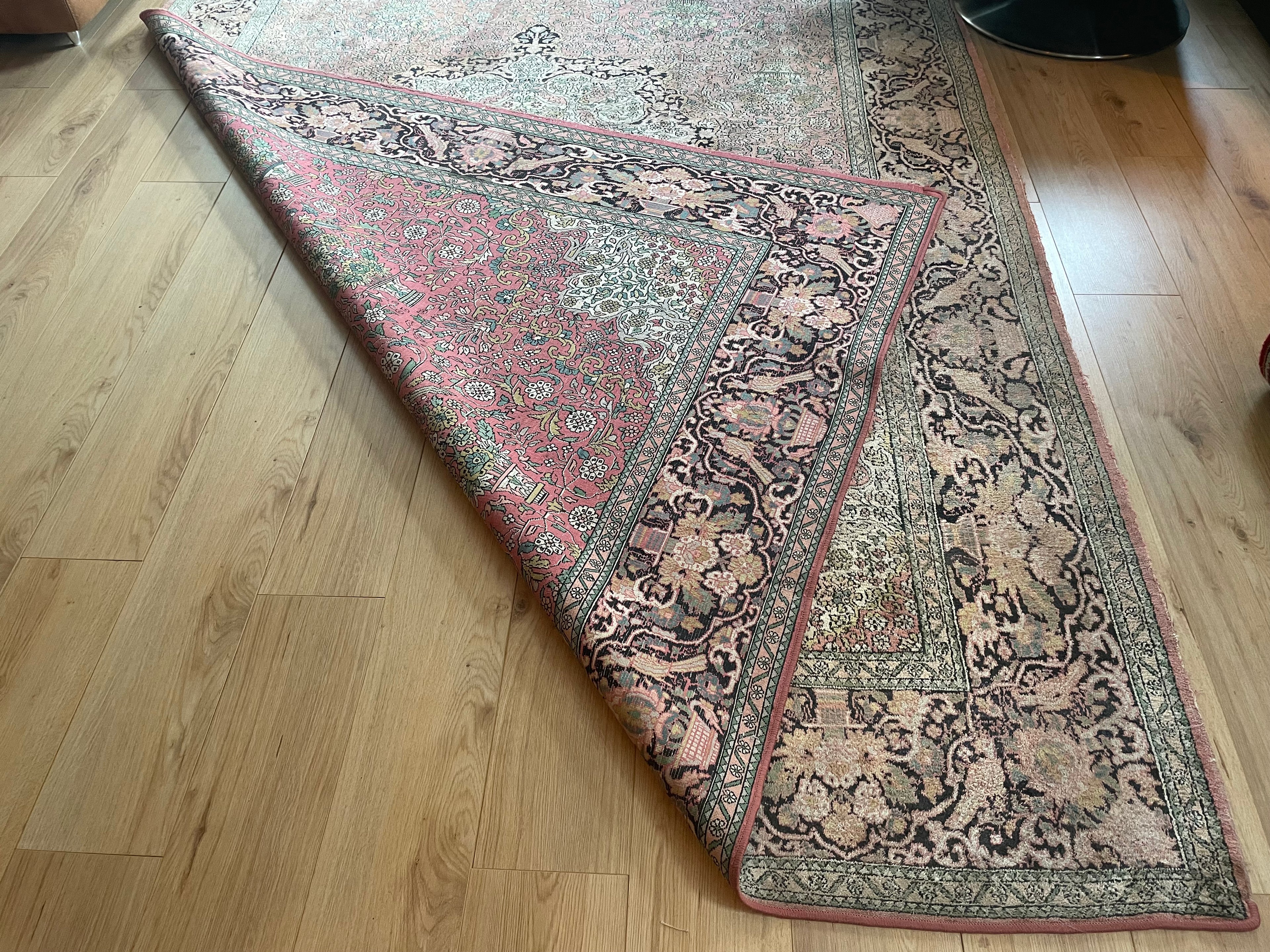 Hand-knotted vintage Kashmir carpet – approx. 325 × 216 cm