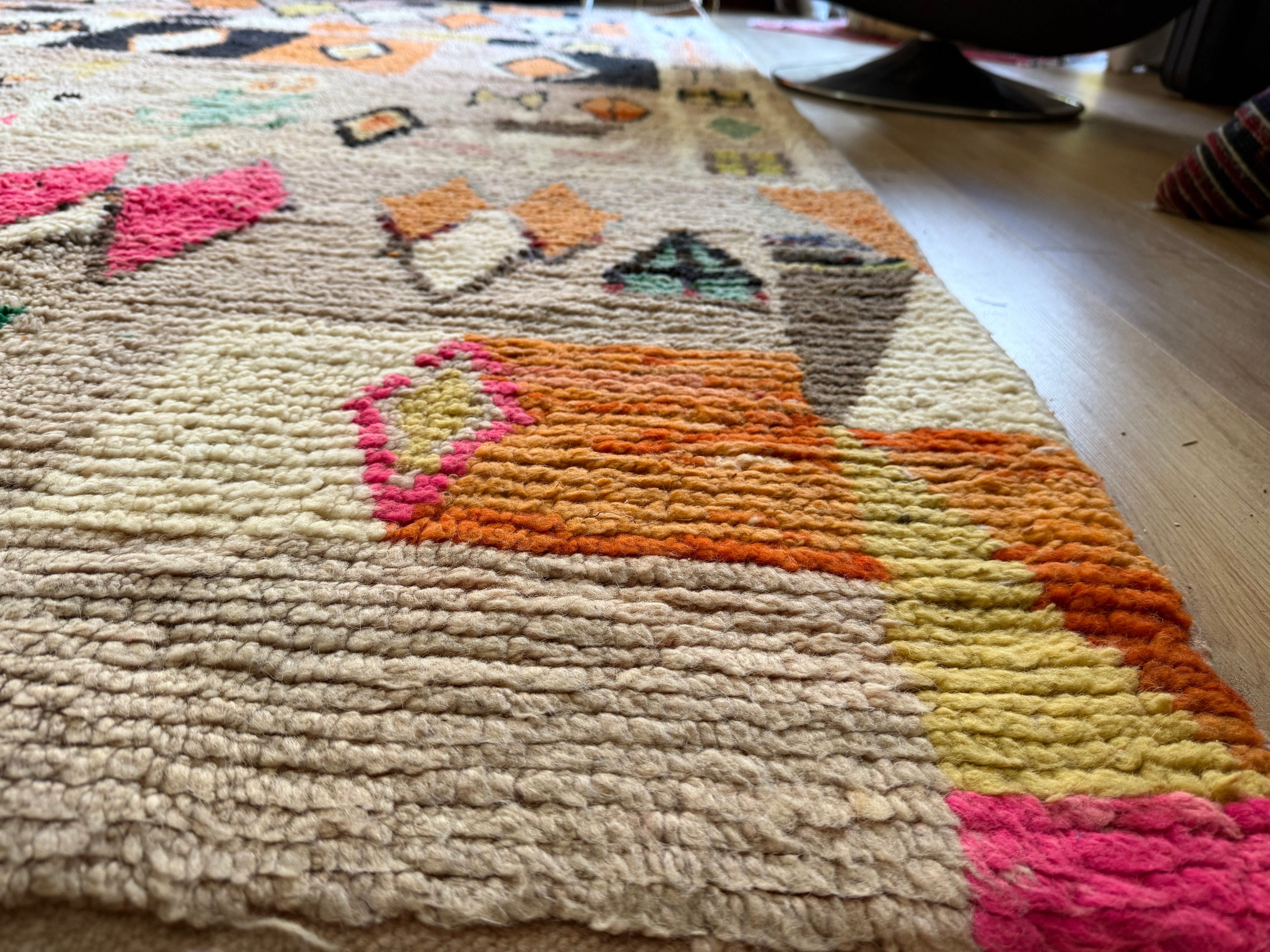 Handgeknoopt Marokkaans vloerkleed – ca. 300 × 200 cm – kleurrijk geometrisch design