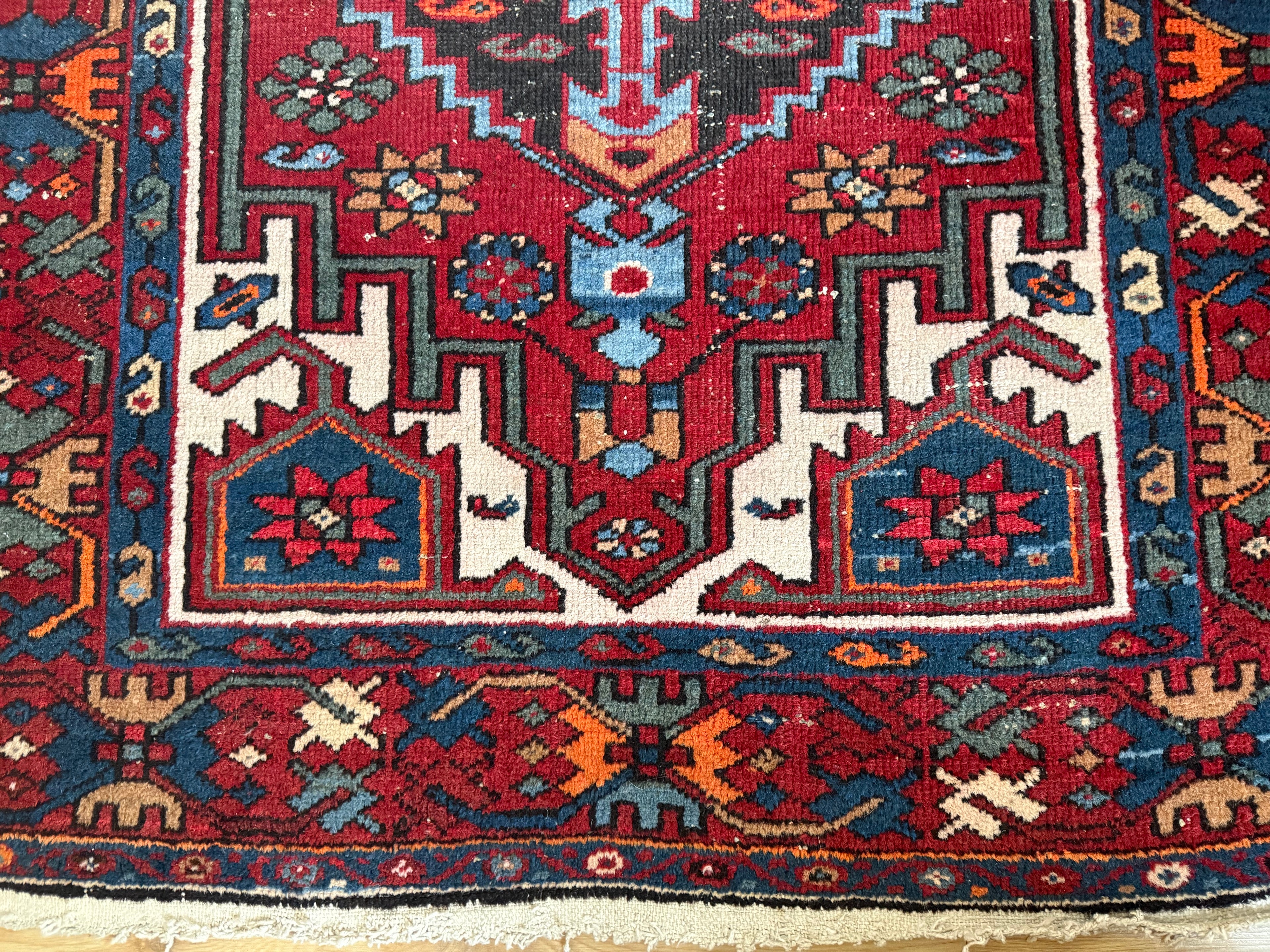 Handgeknoopt vintage oosters tapijt – Heriz stijl – ca. 200 × 118 cm