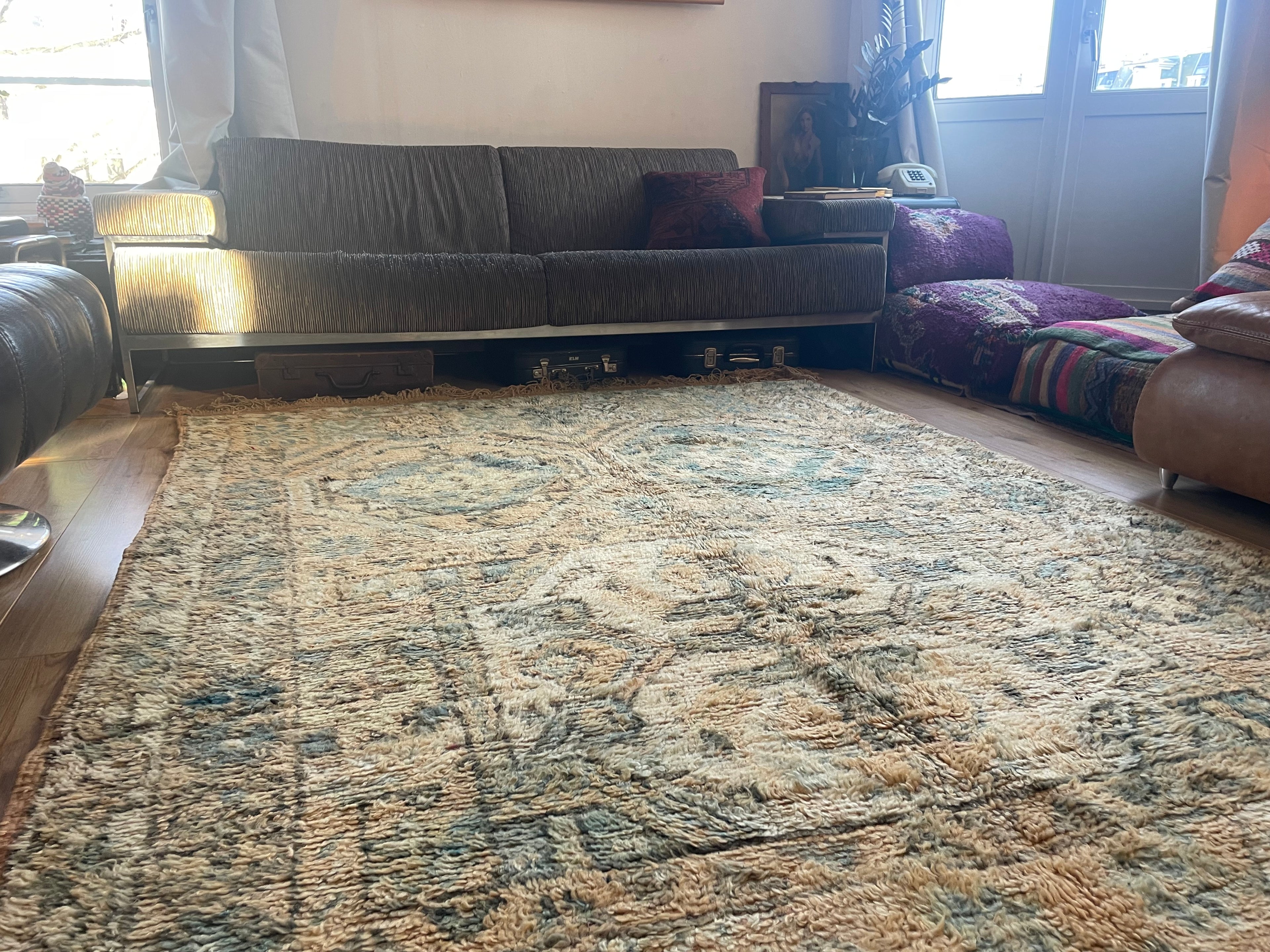 Handgeknoopt vintage tapijt uit Marokko – ca. 340 × 178 cm