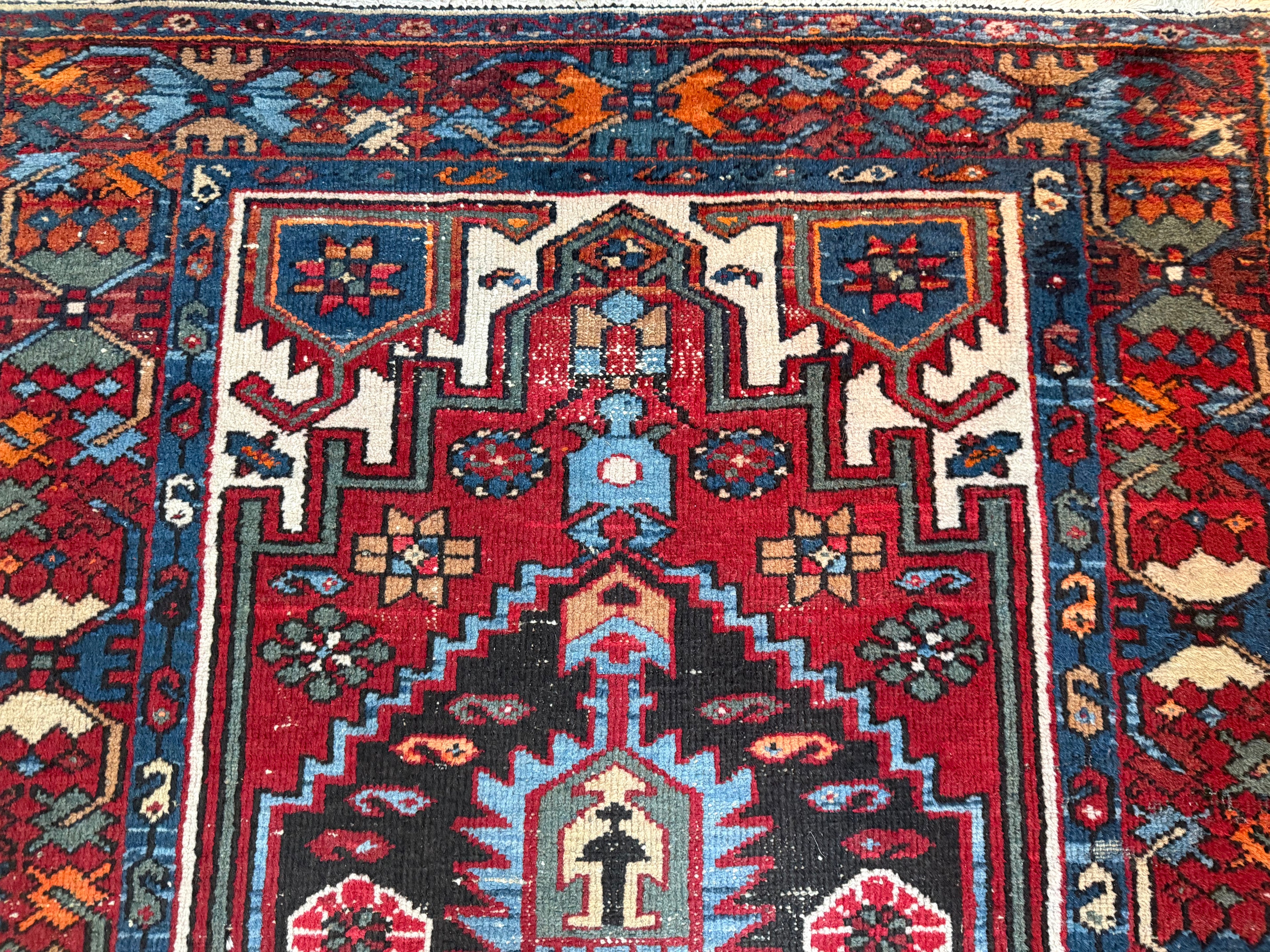 Handgeknoopt vintage oosters tapijt – Heriz stijl – ca. 200 × 118 cm