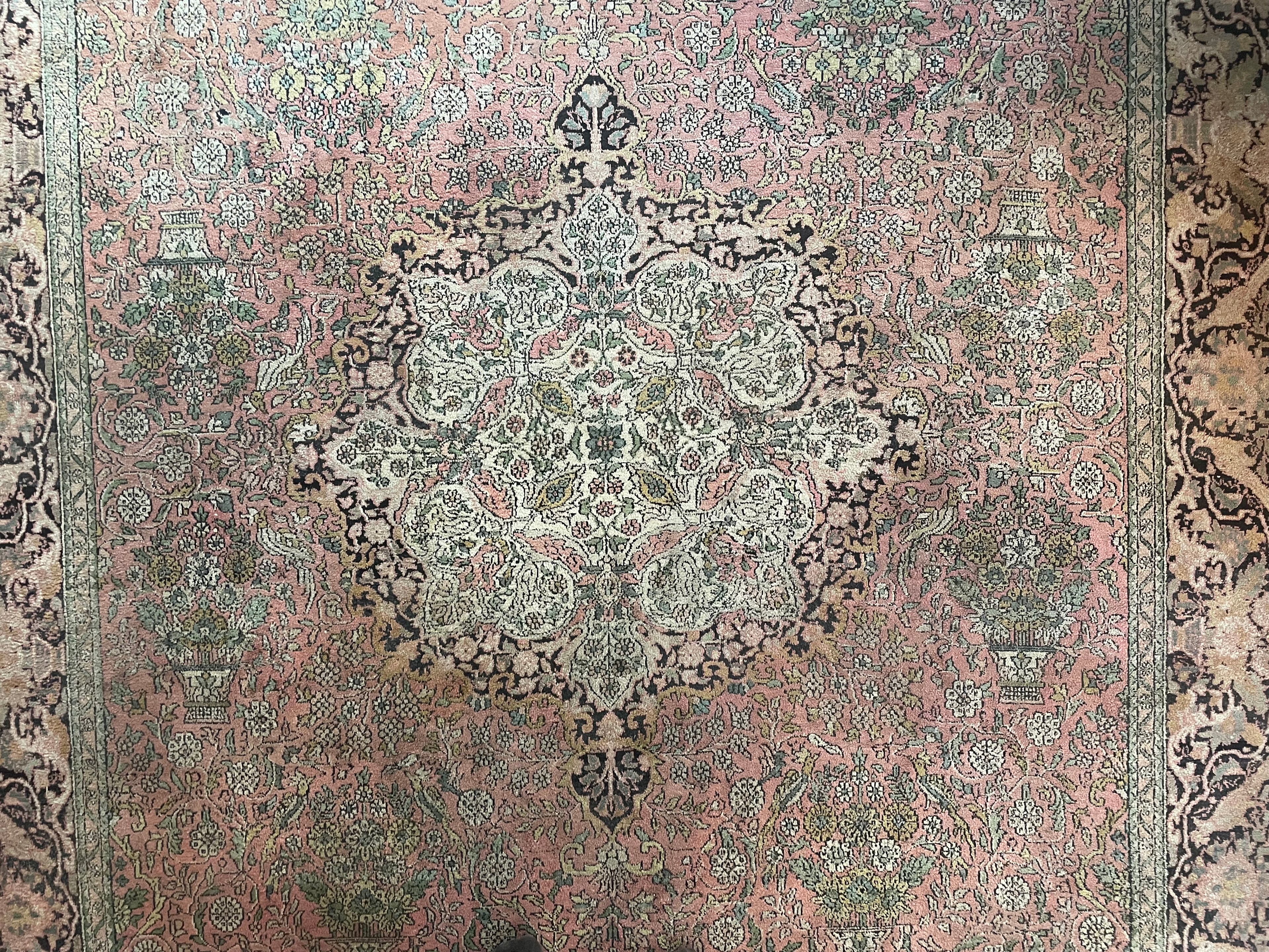 Hand-knotted vintage Kashmir carpet – approx. 325 × 216 cm