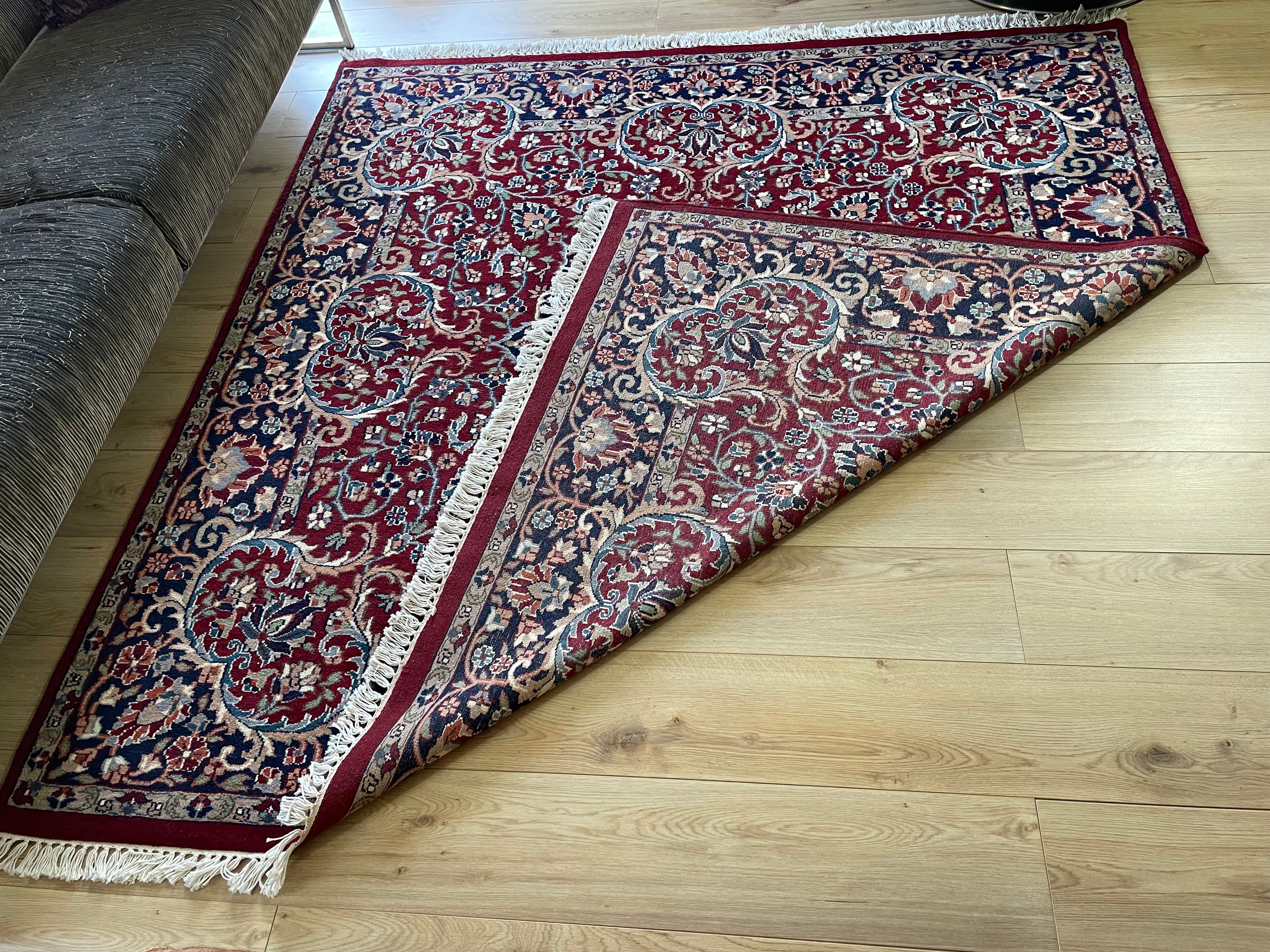 Handgeknoopt vintage oosters tapijt – ca. 200 × 193 cm