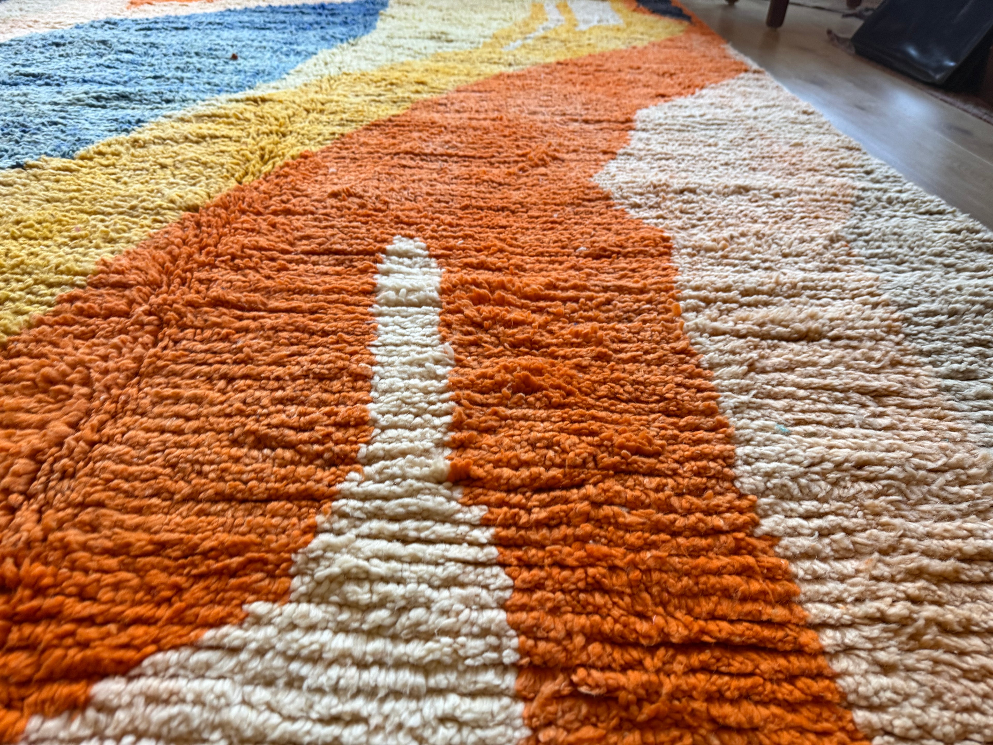 Tapete vintage de design marroquino – 317 × 197 cm – shag abstrato