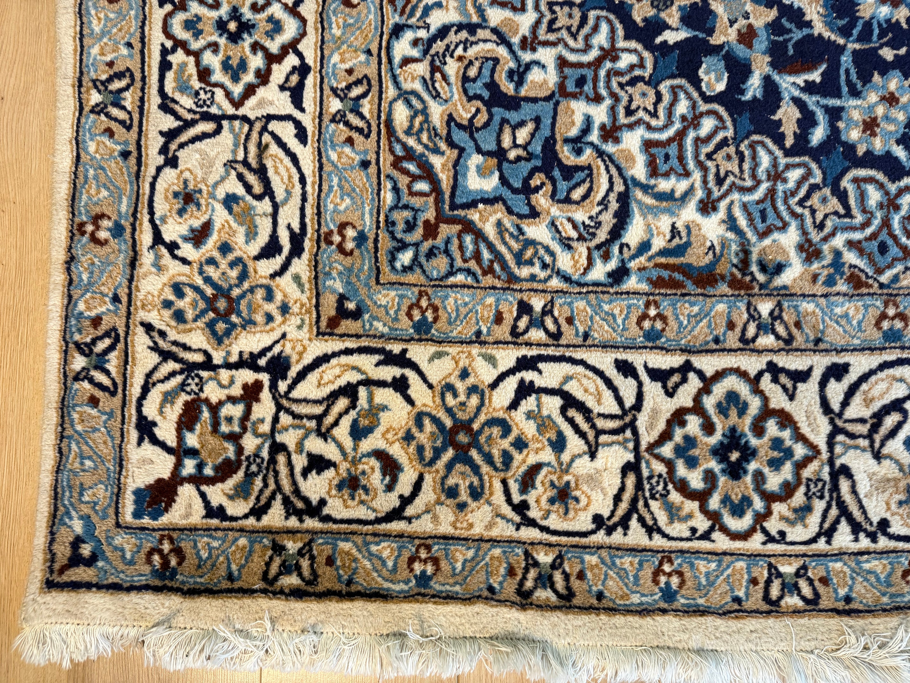Hand-knotted vintage oriental Nain style carpet – approx. 196 × 300 cm