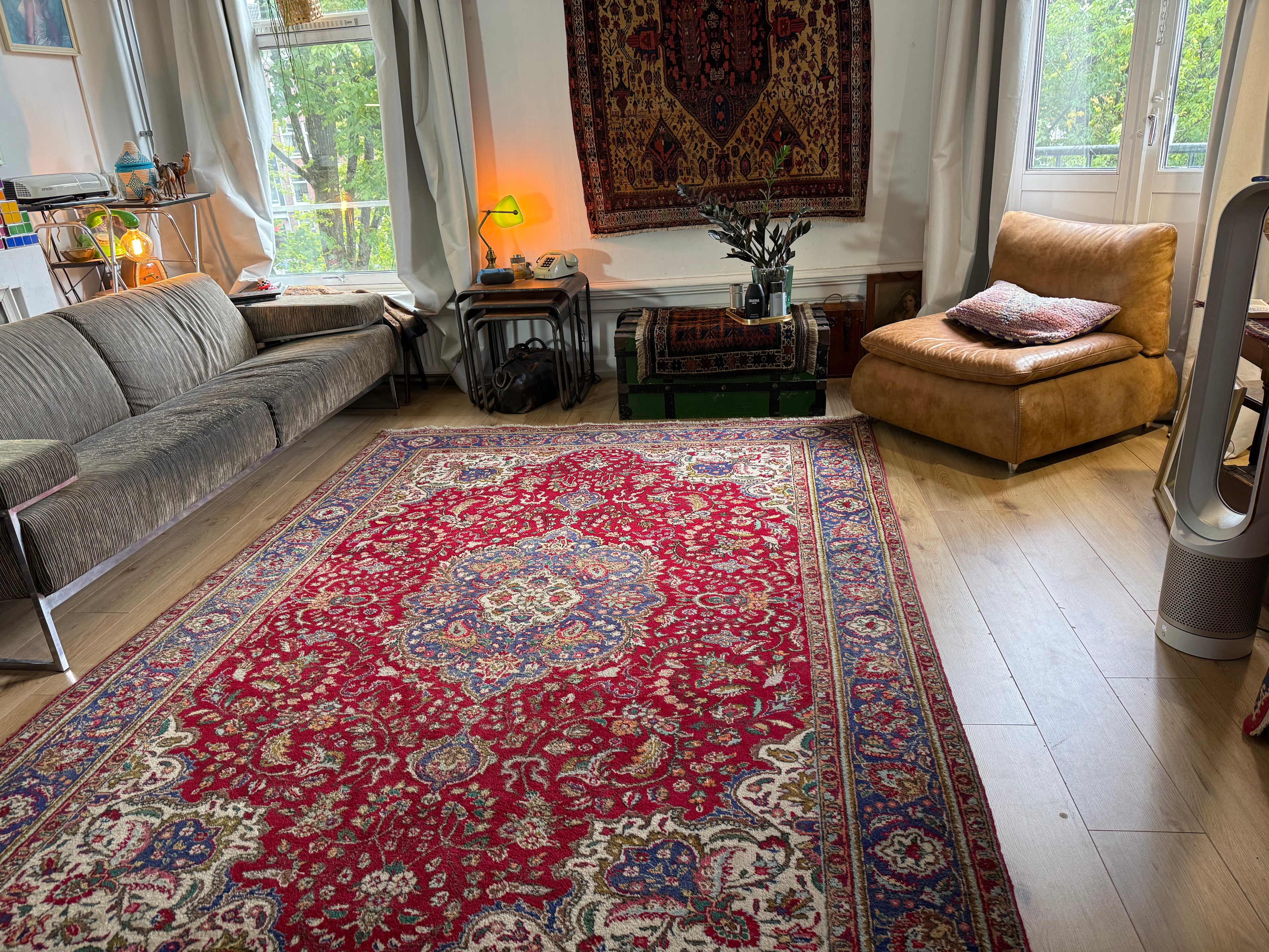 Handgeknoopt vintage Tabriz tapijt – ca. 301 × 205 cm