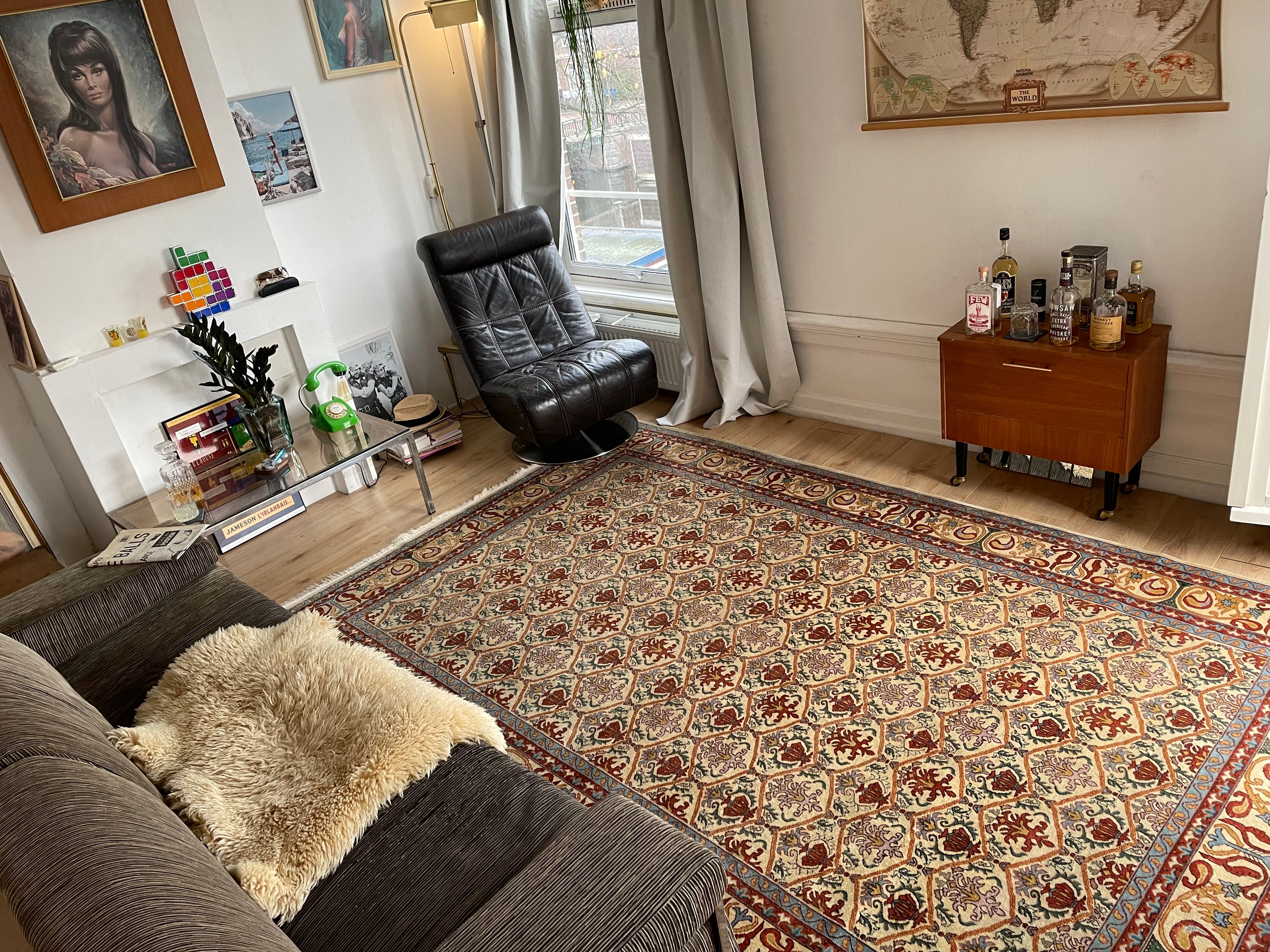 Handgeknoopt vintage tapijt – ca. 290 × 200 cm