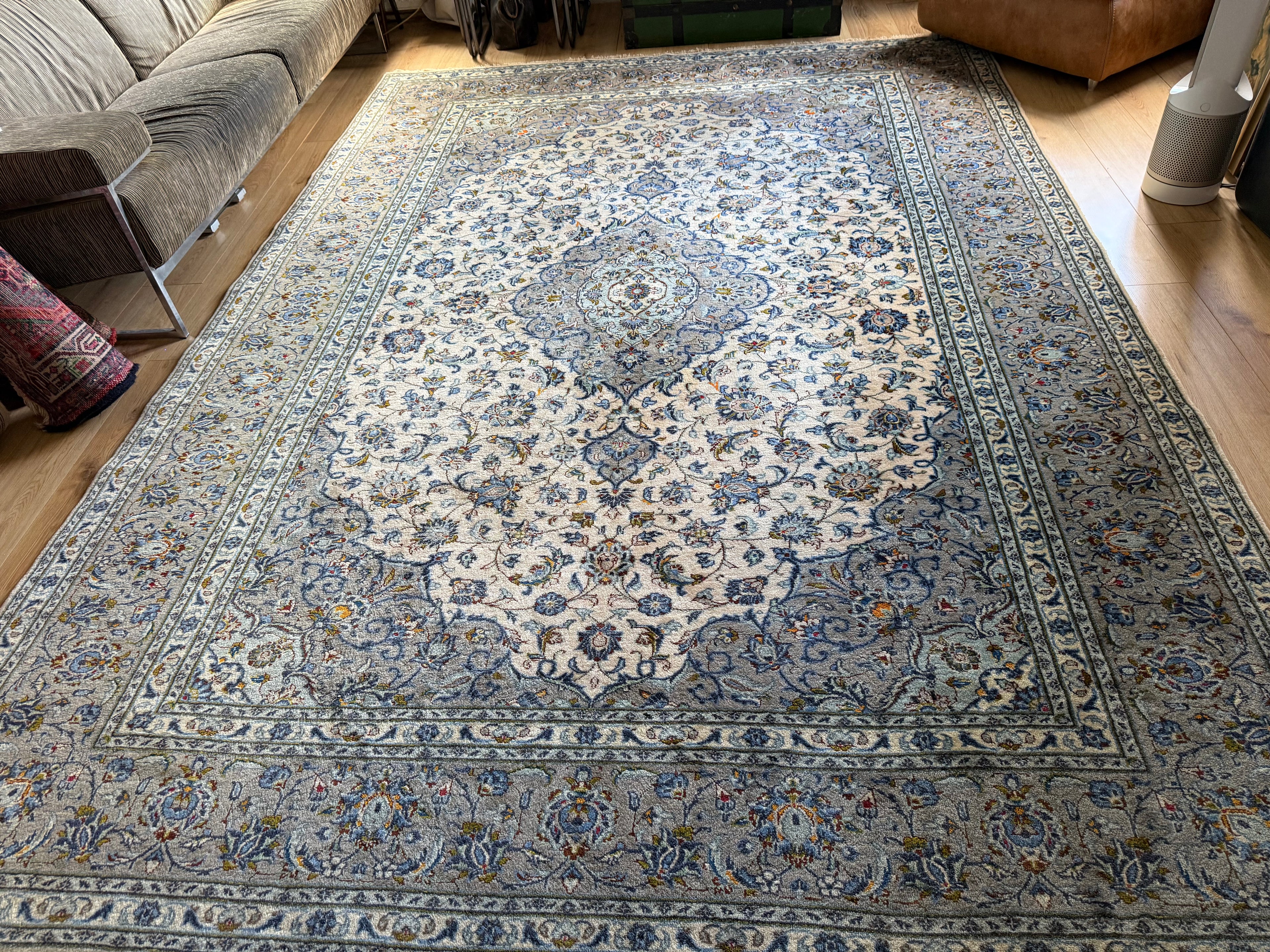 Handgeknoopt vintage tapijt – Licht & elegant – ca. 365 × 245 cm