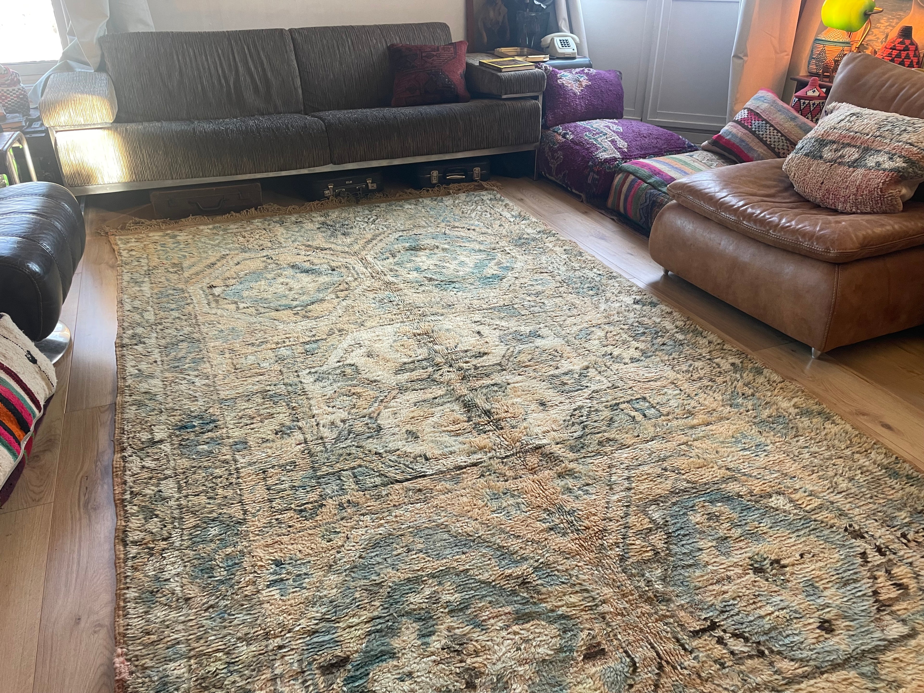 Handgeknoopt vintage tapijt uit Marokko – ca. 340 × 178 cm