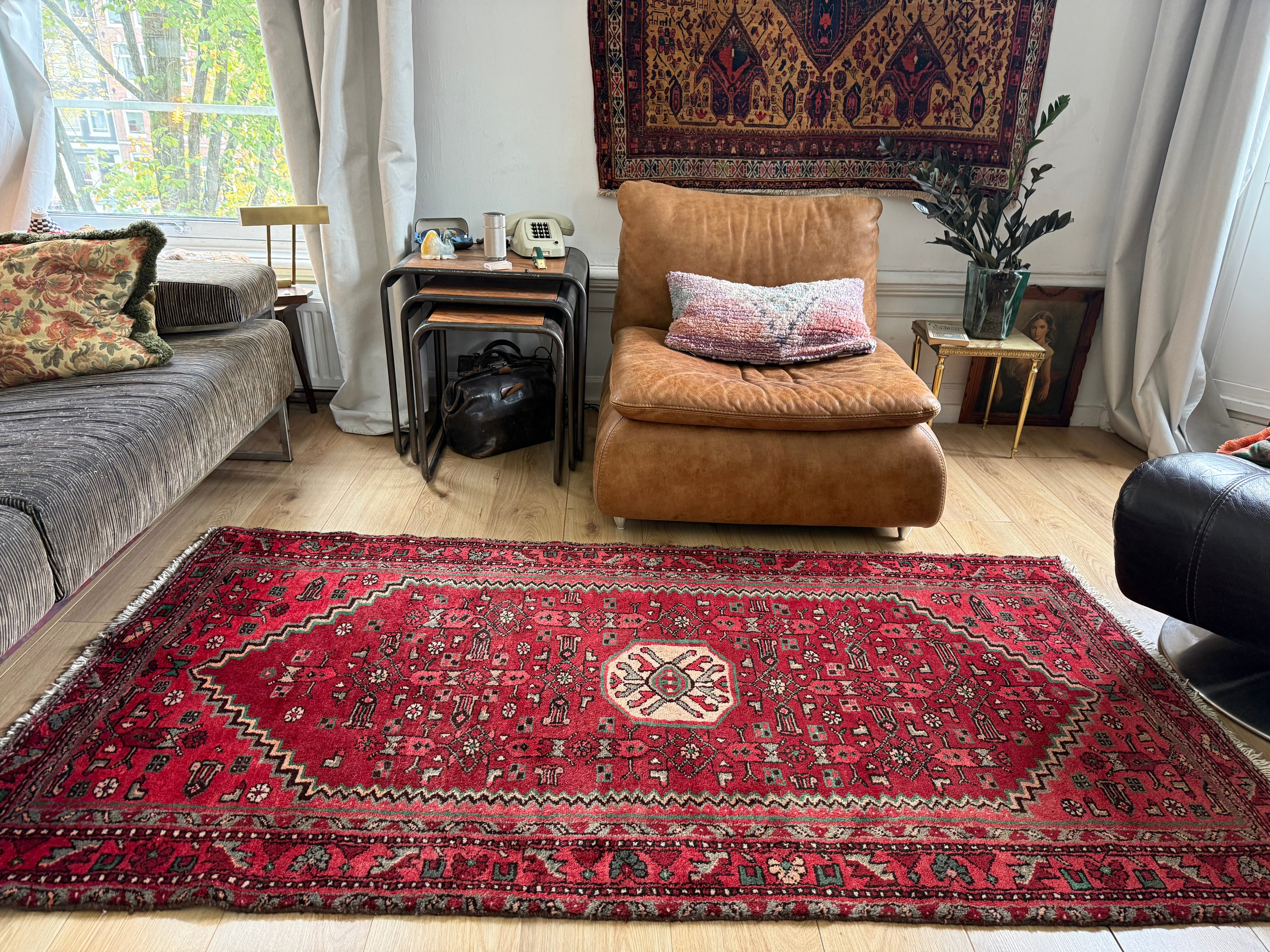 Handgeknoopt vintage tapijt – ca. 208 × 104 cm