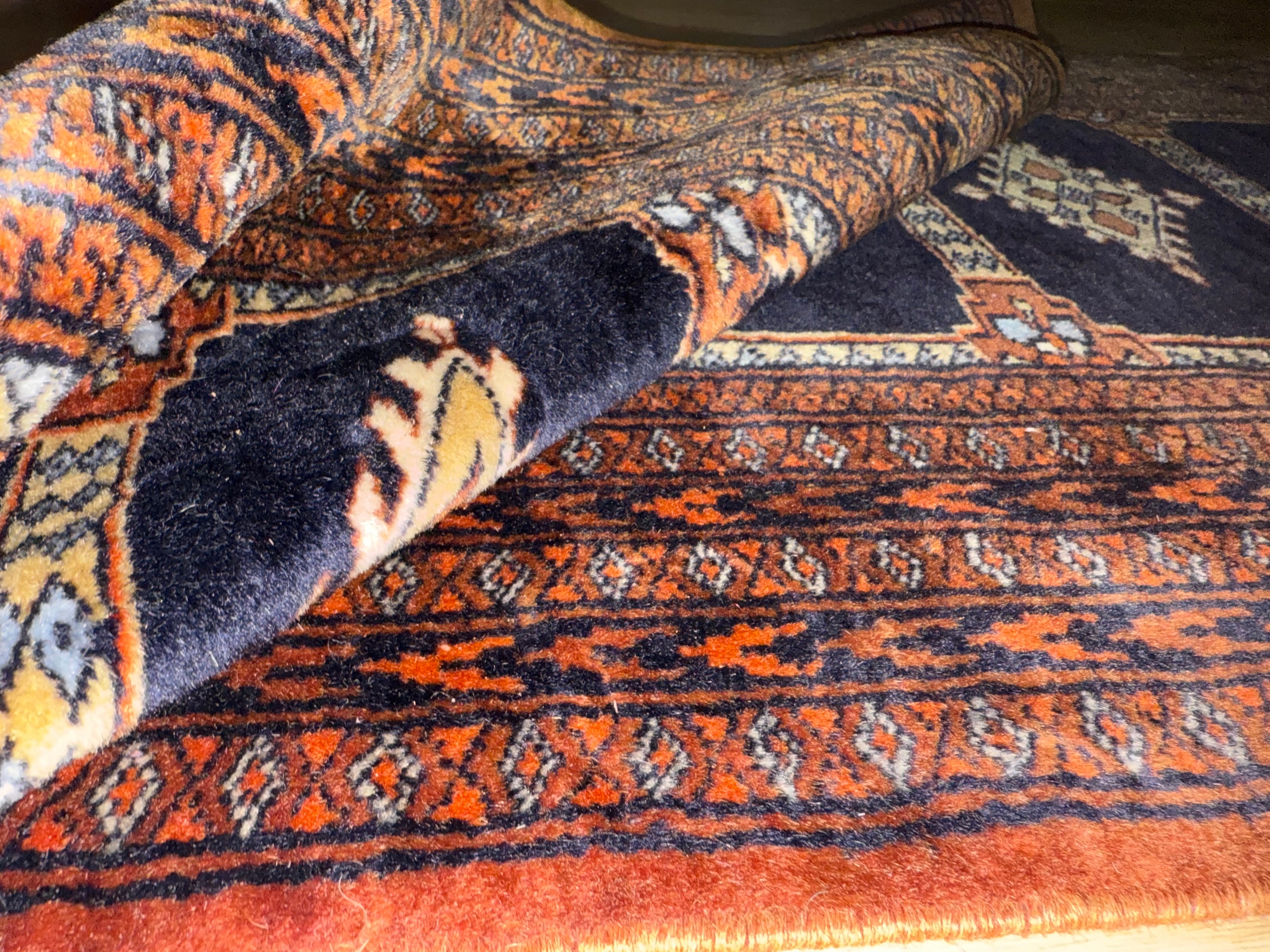 Handgeknoopte vintage loper – Baluchi stijl – ca. 280 × 75 cm
