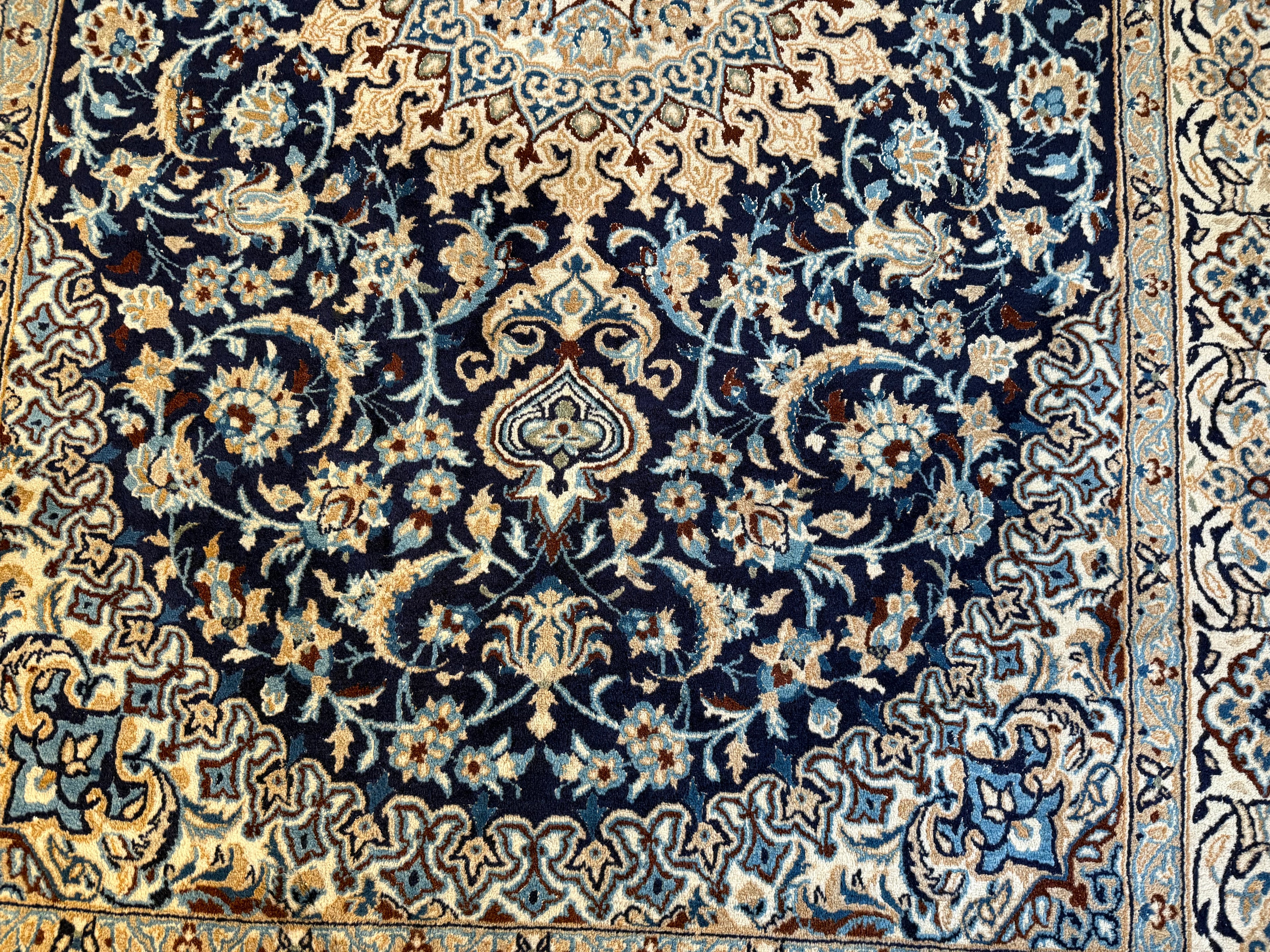 Hand-knotted vintage oriental Nain style carpet – approx. 196 × 300 cm