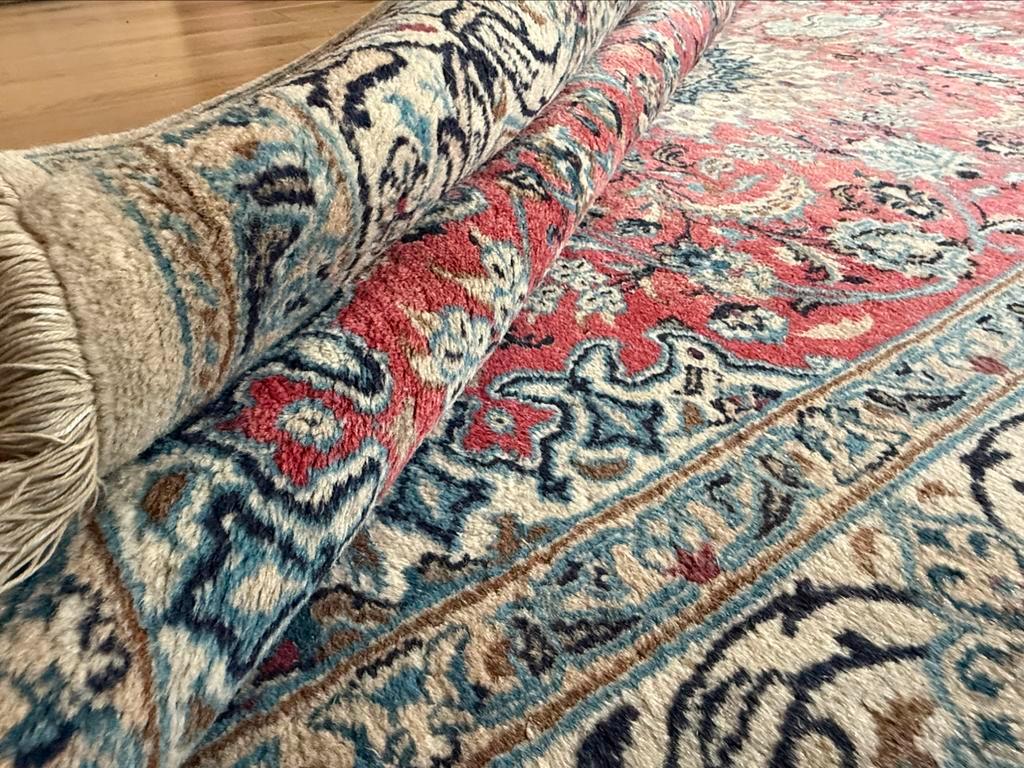 Vintage handgeknoopt oosters Tapijt Kashan stijl 200 x 300