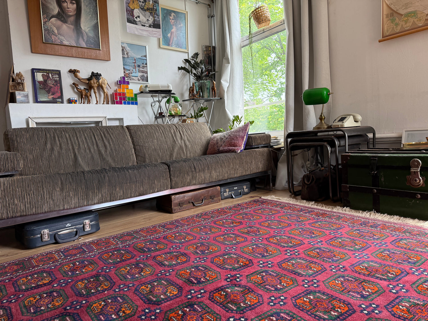 GEREINIGD Alfombra Bochara pakistaní anudada a mano 285×183 cm