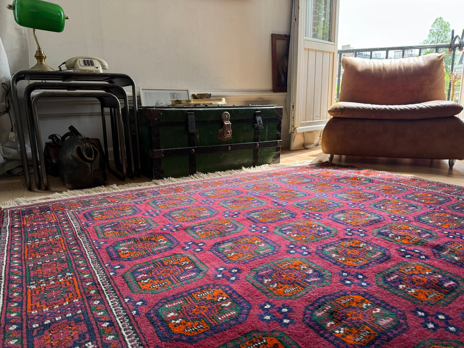 GEREINIGD Alfombra Bochara pakistaní anudada a mano 285×183 cm
