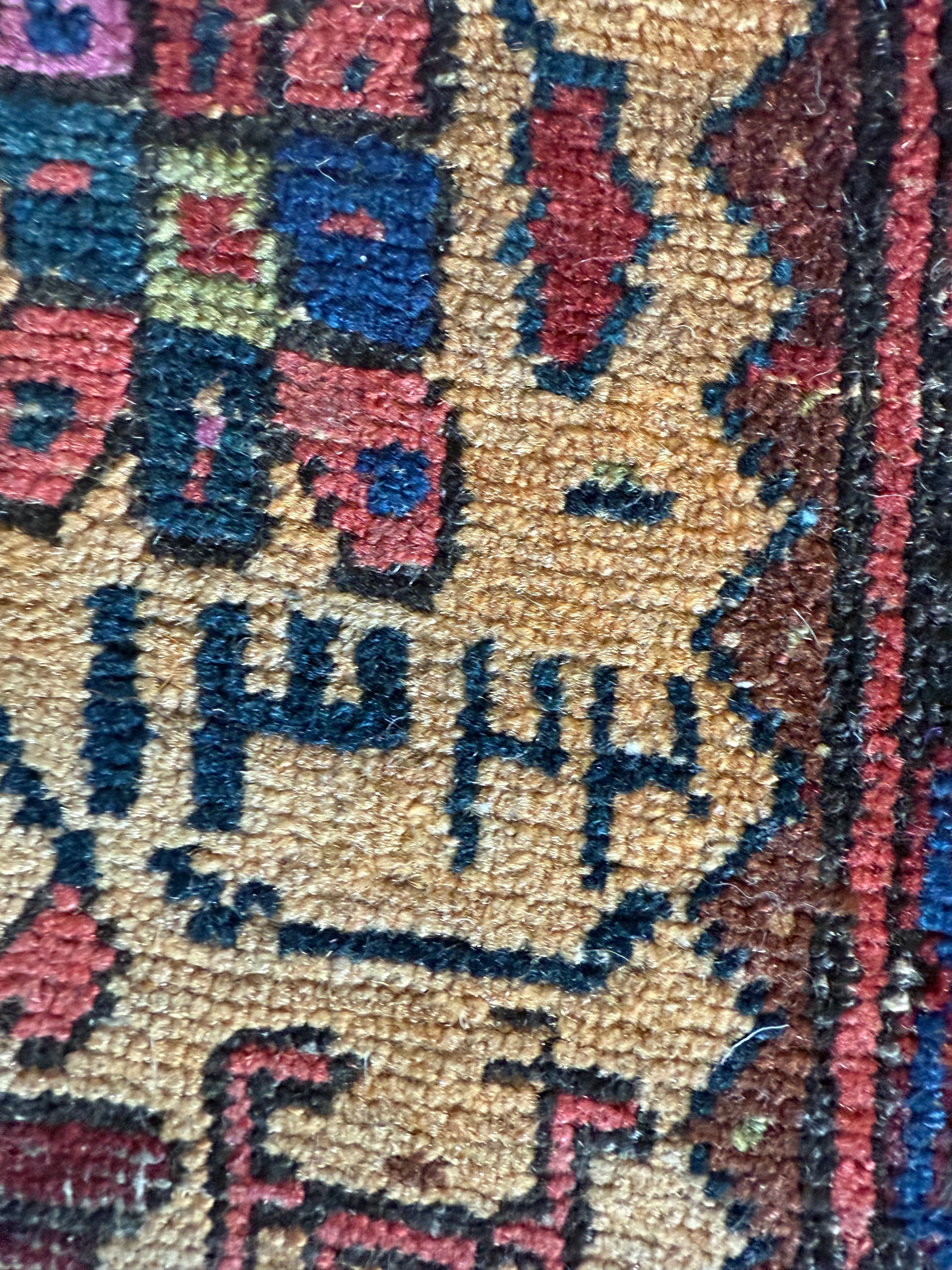 Handgeknoopt vintage tapijt Oosters Malayer stijl – ca. 137 × 163 cm