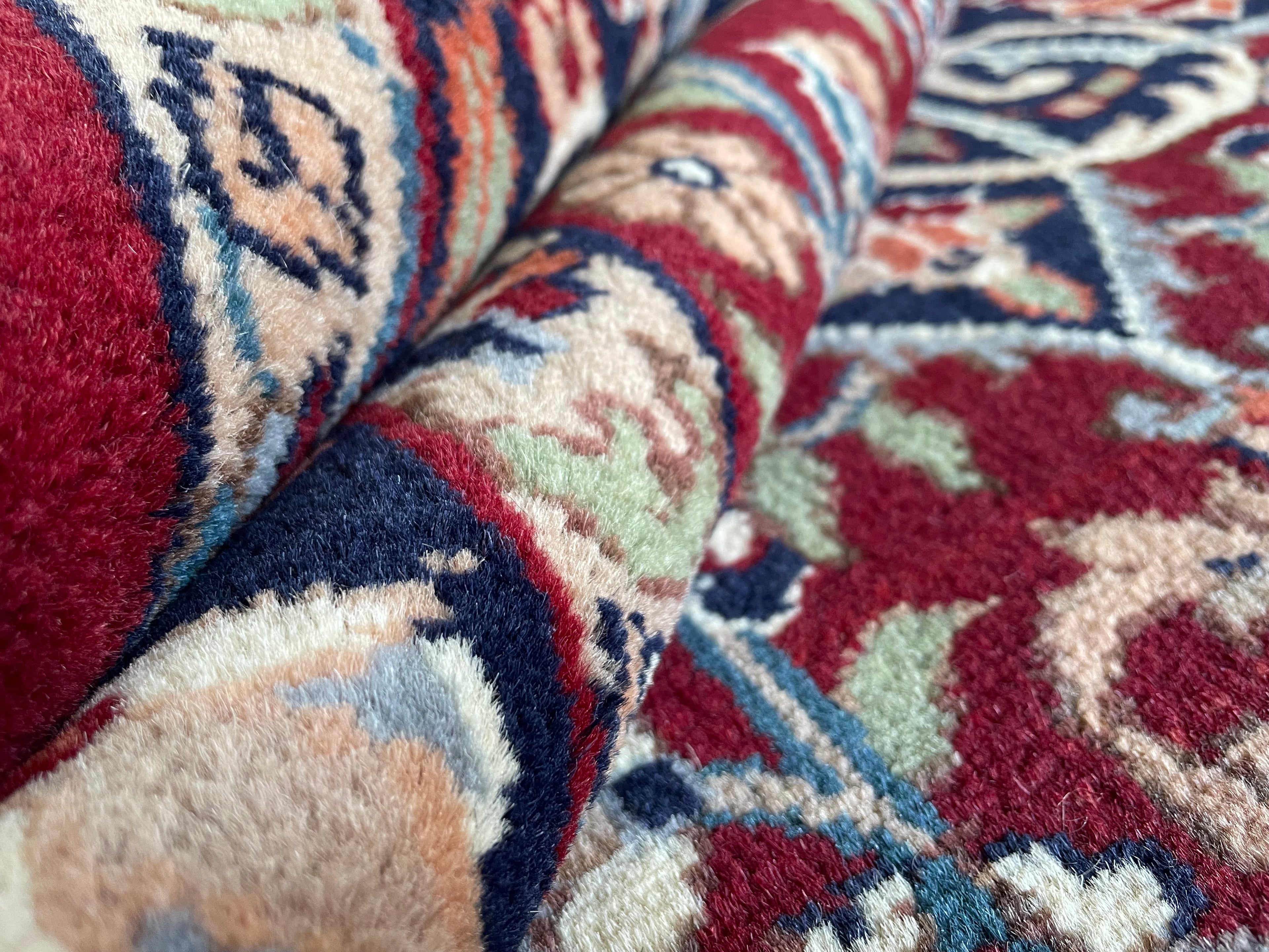 Handgeknoopt vintage oosters tapijt – ca. 200 × 193 cm