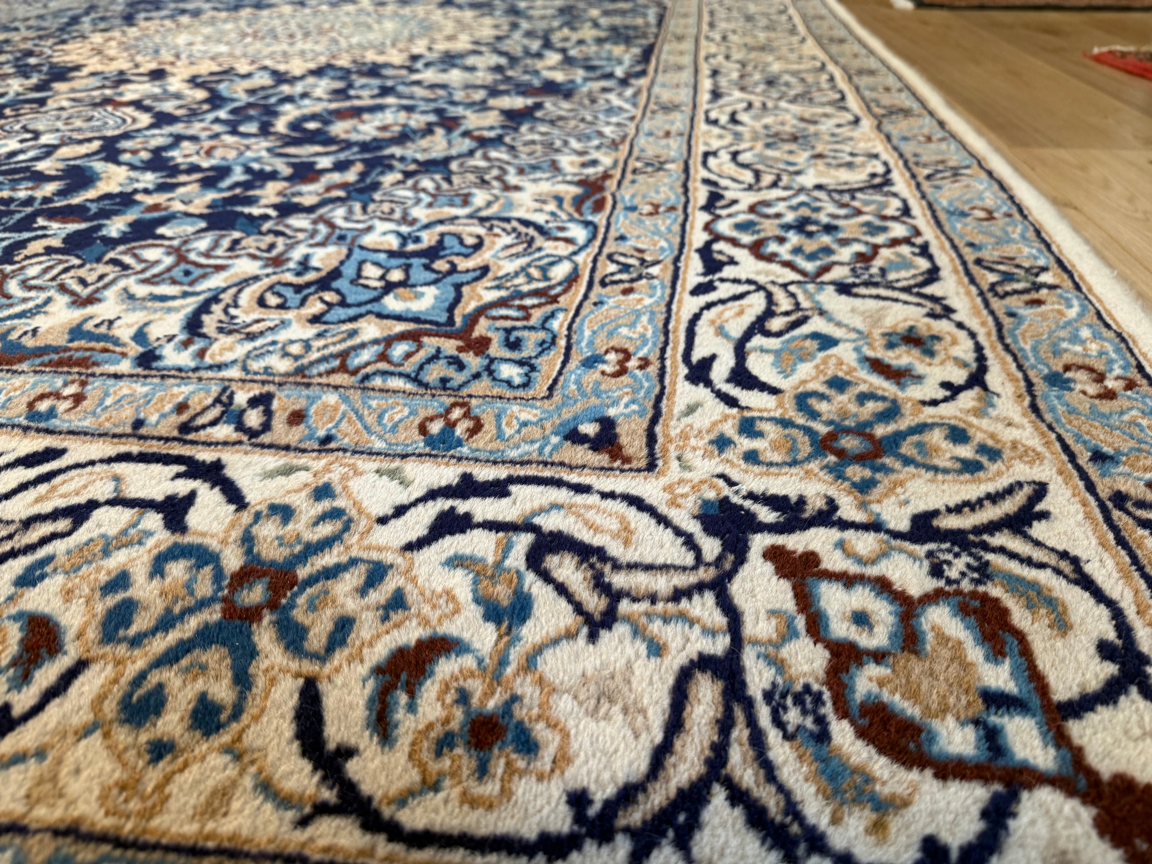 Hand-knotted vintage oriental Nain style carpet – approx. 196 × 300 cm