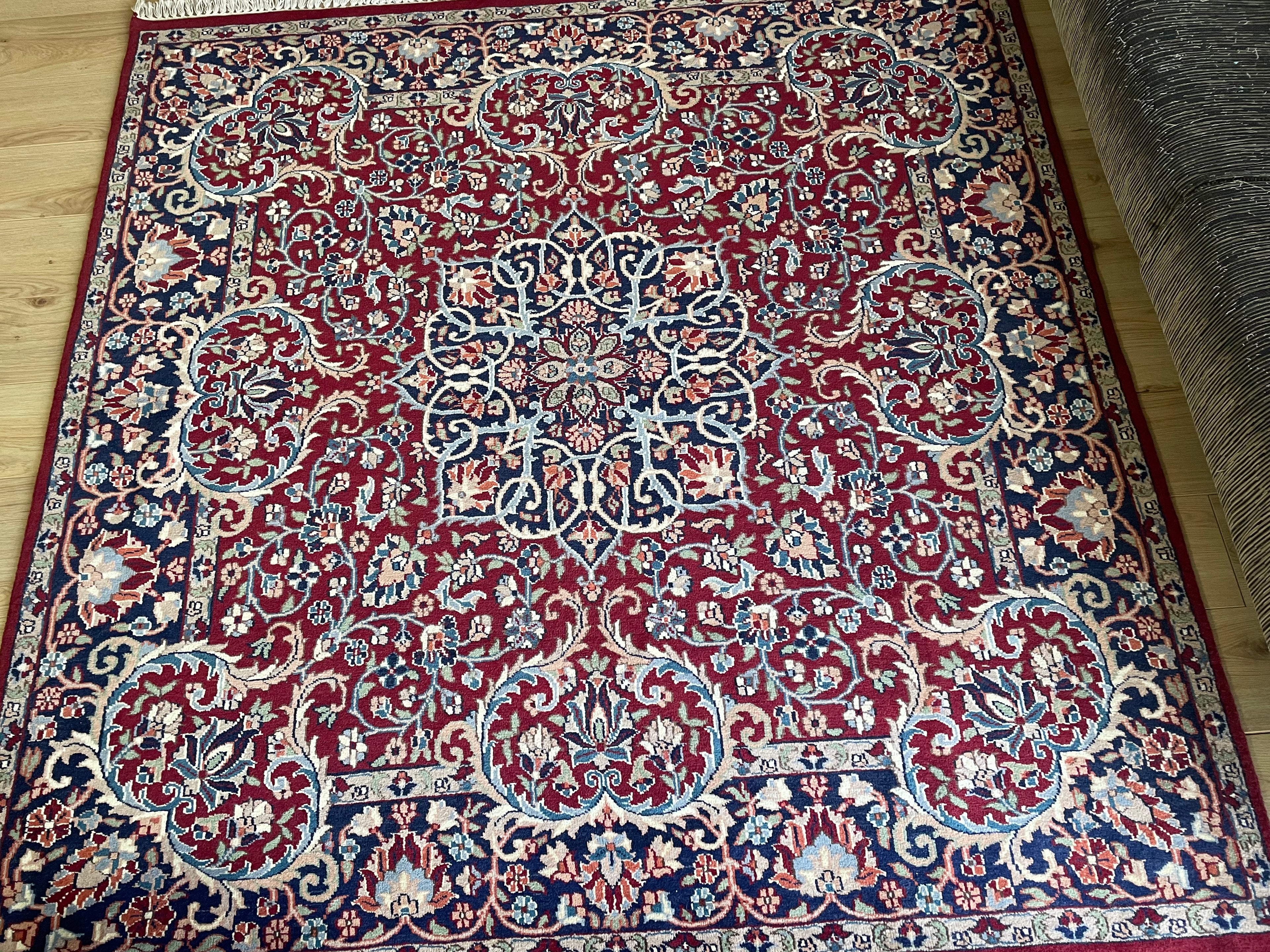 Handgeknoopt vintage oosters tapijt – ca. 200 × 193 cm