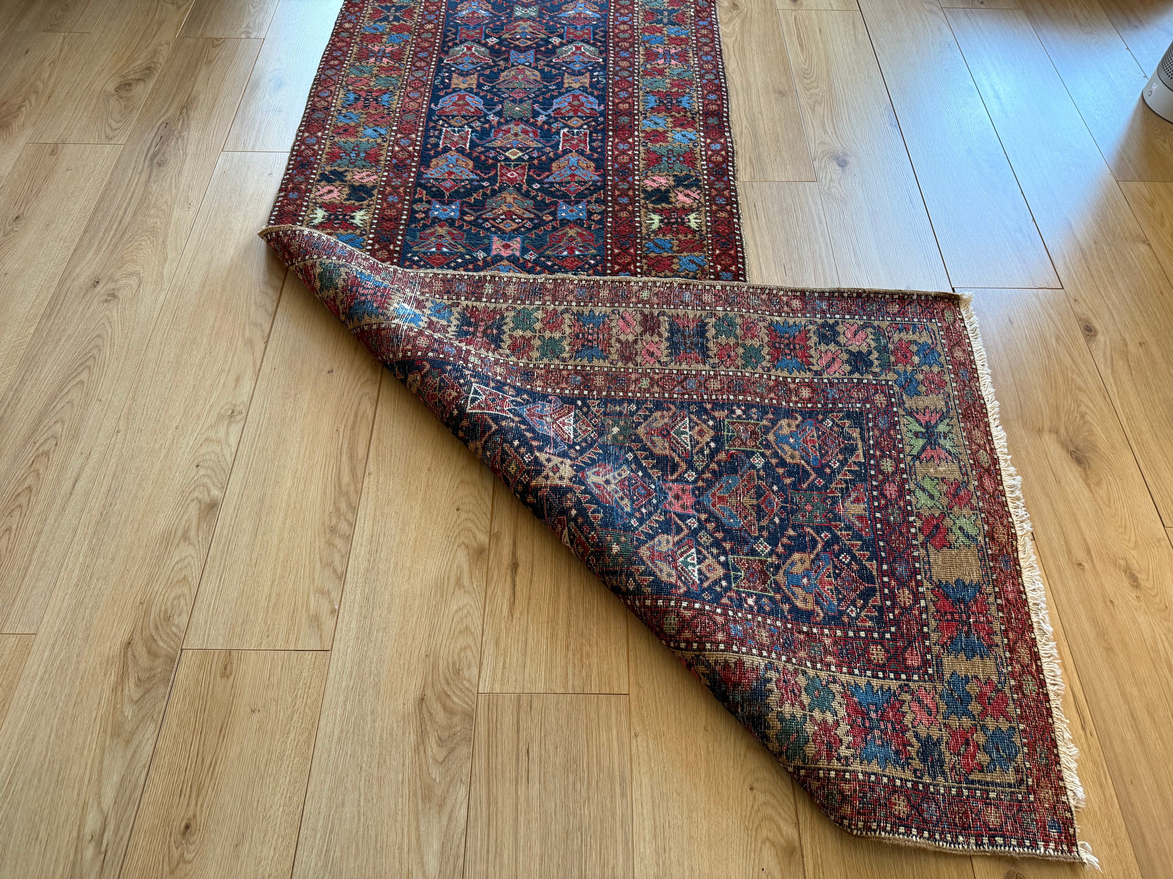 Handgeknoopt vintage tapijt – Heriz stijl – ca. 334 × 89 cm