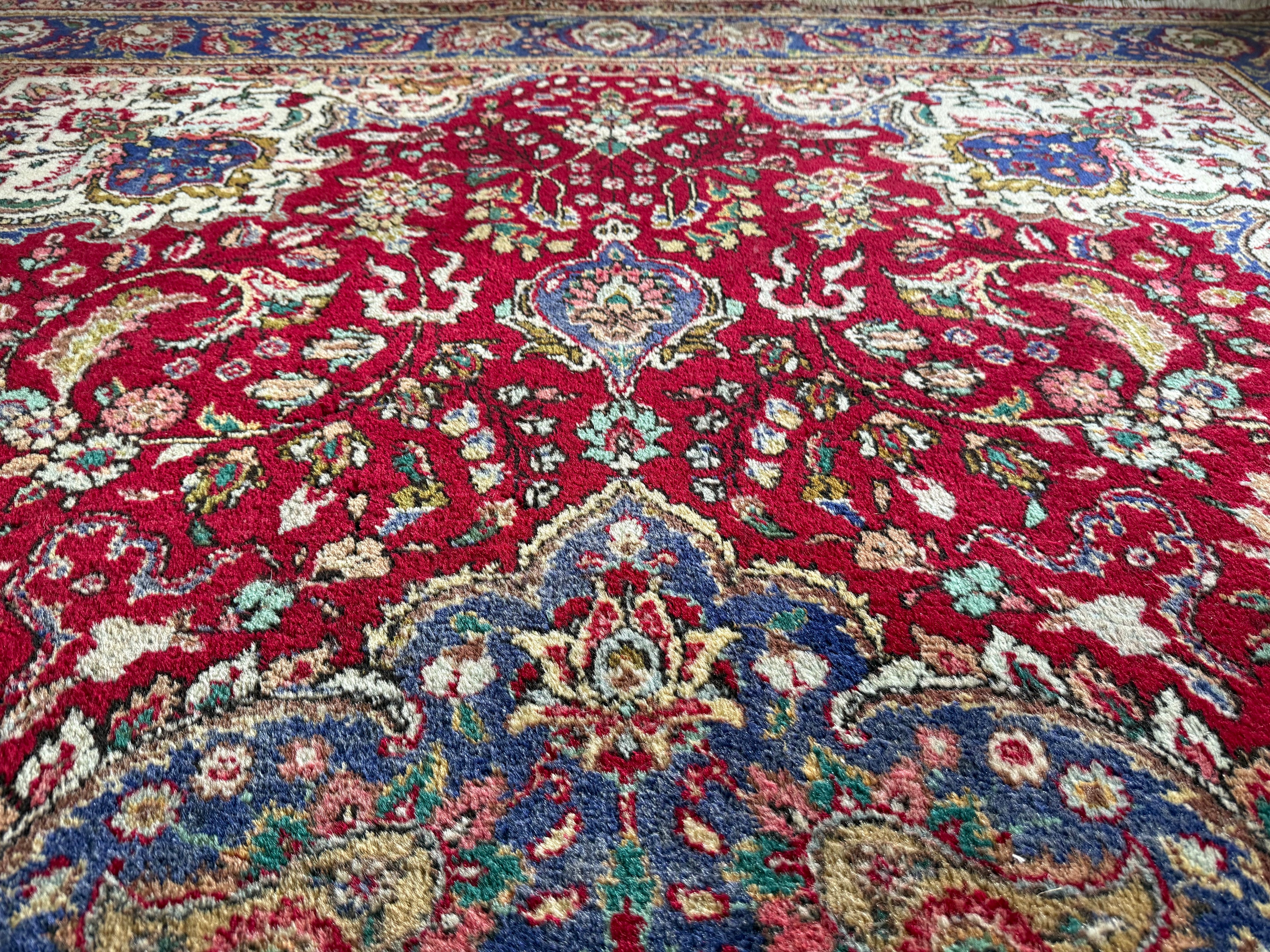 Handgeknoopt vintage Tabriz tapijt – ca. 301 × 205 cm