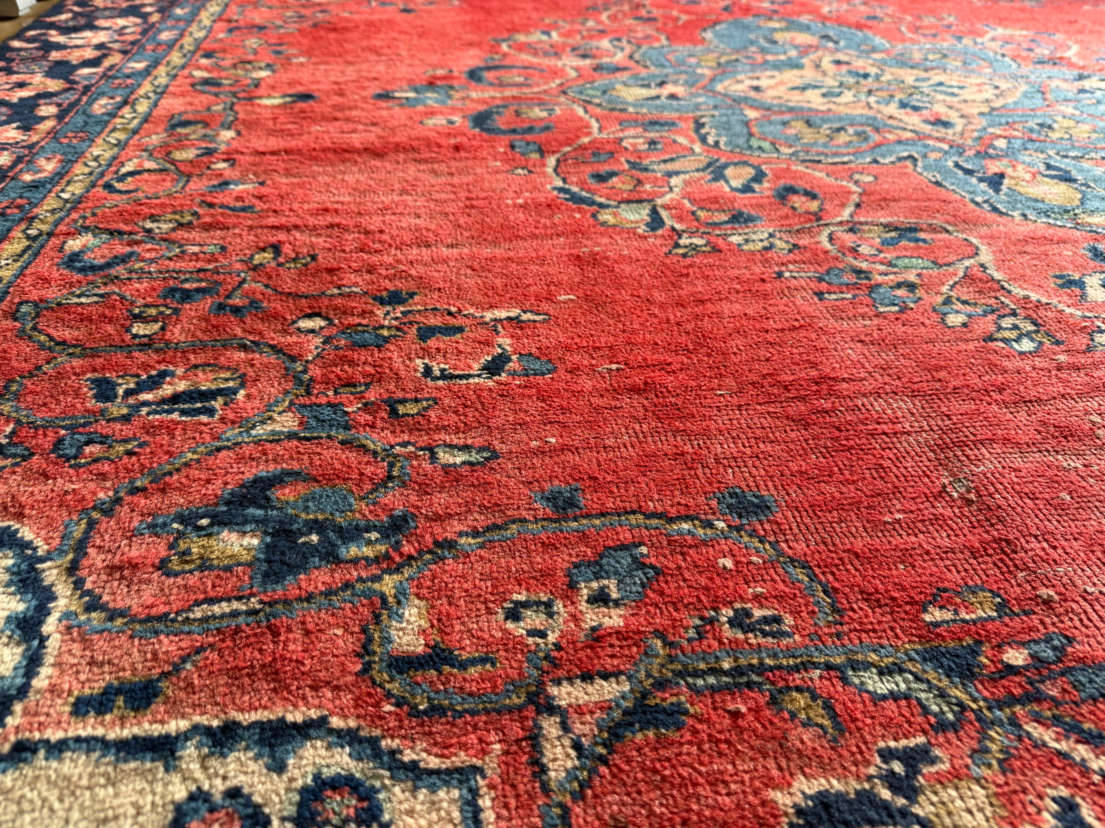 Handgeknoopt vintage Oosters Tapijt Kashan stijl – ca. 213 × 292 cm