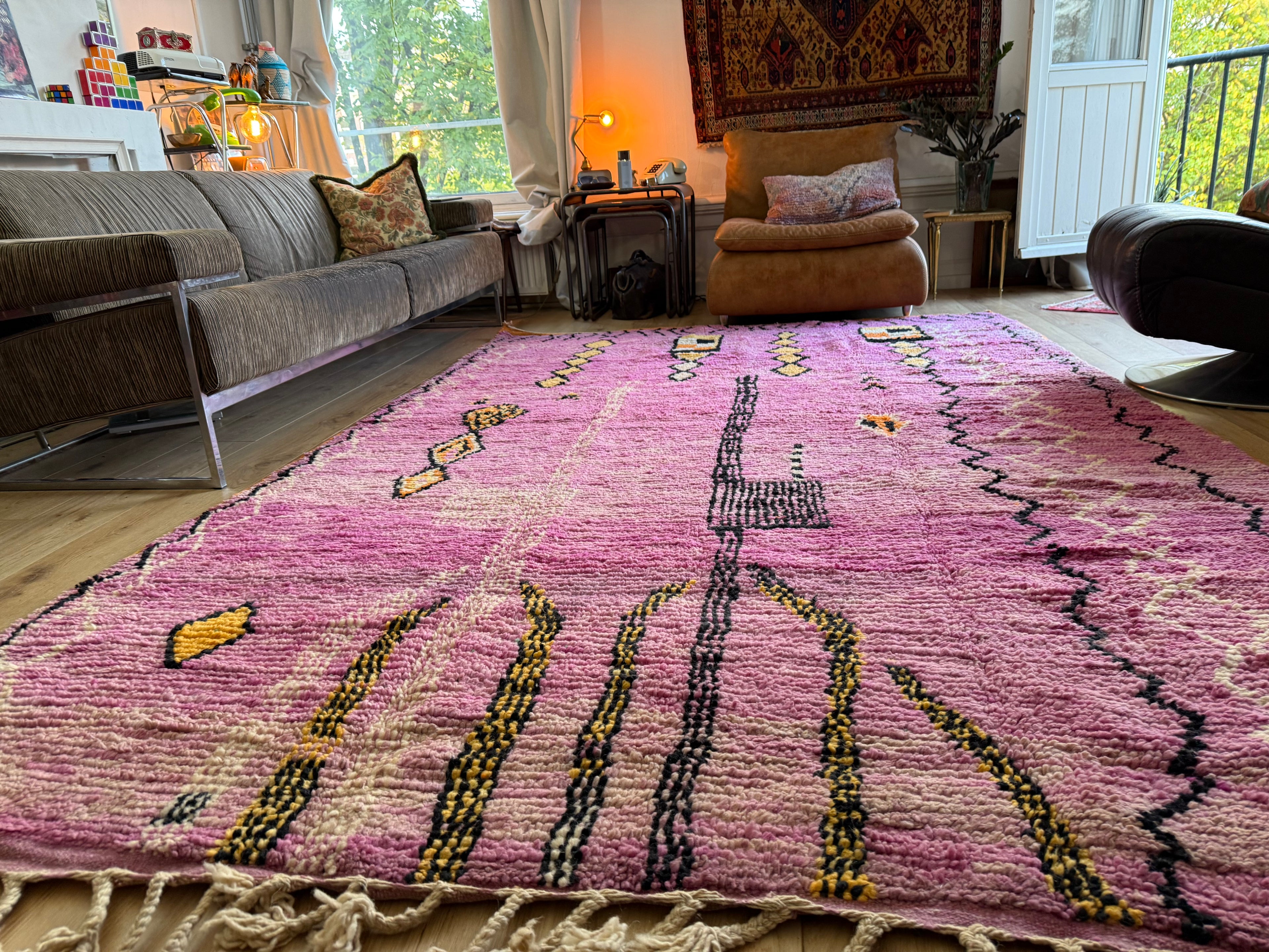 Handgeknoopt vintage Berber tapijt – ca. 308 × 200 cm