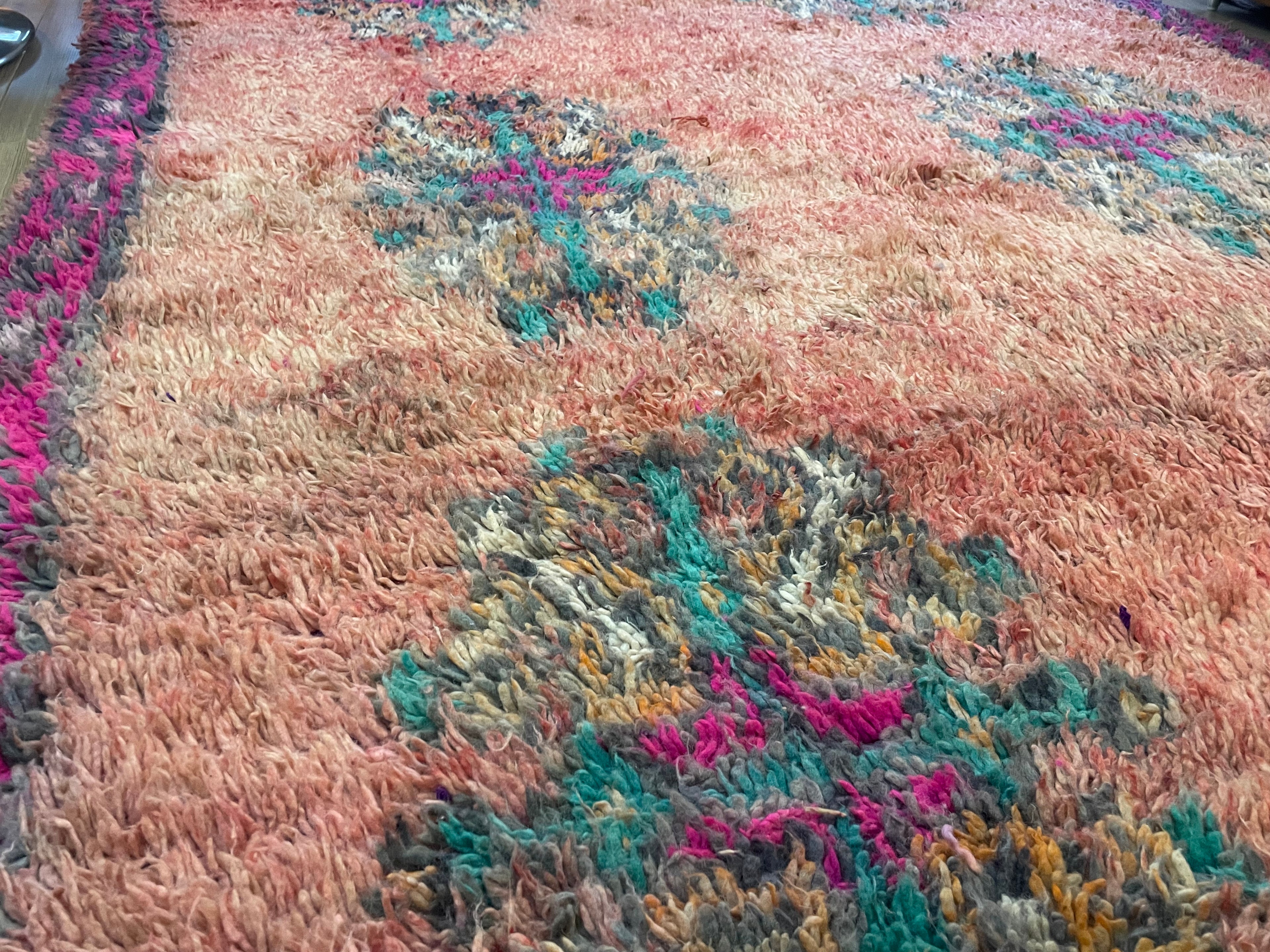 Handgeknoopt vintage tapijt Marokkaans Boucherouite ca. 323 × 193 cm