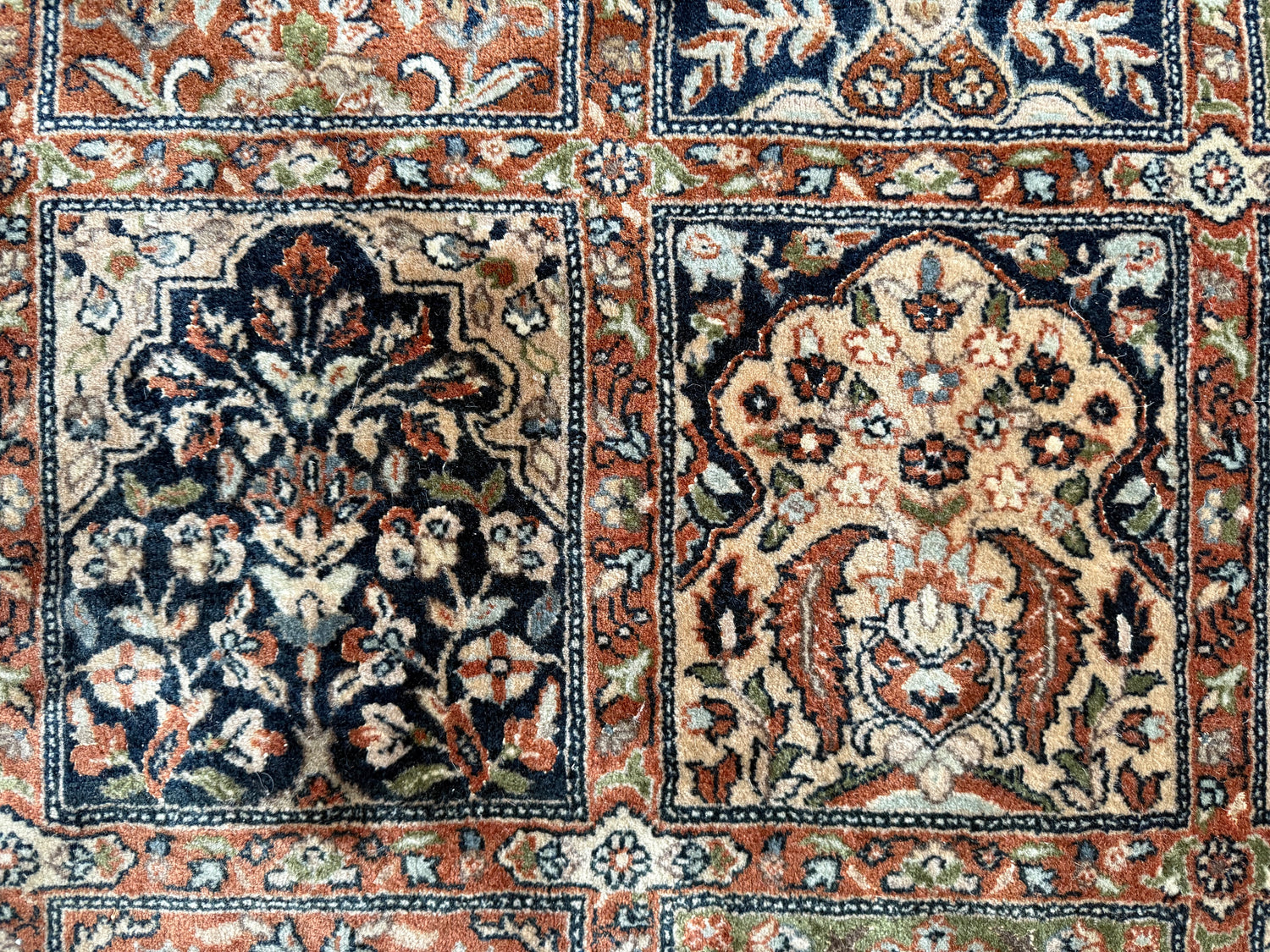 Tappeto stile Bachtiari indiano orientale vintage annodato a mano – ca. 310 × 206 cm