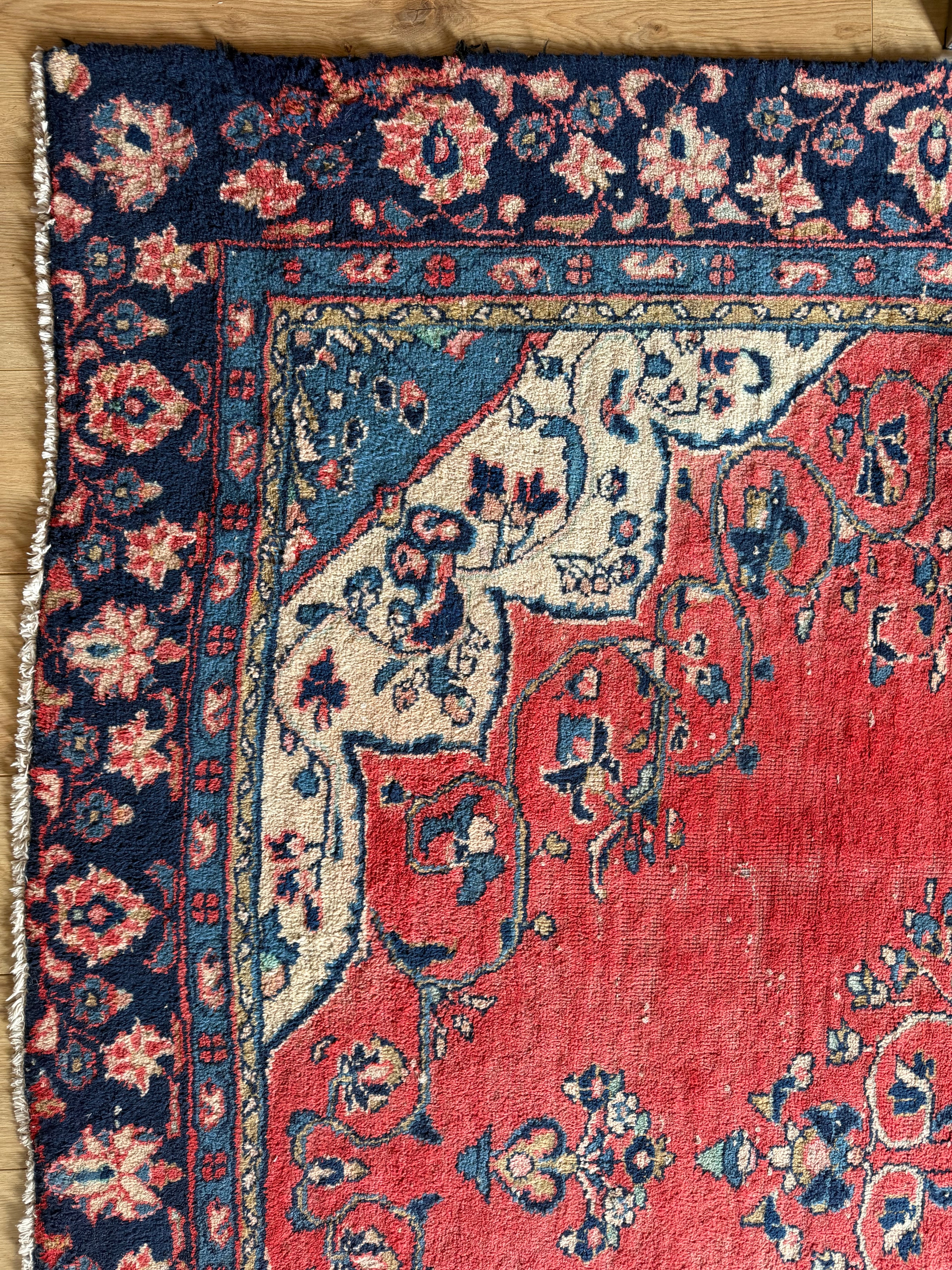 Handgeknoopt vintage Oosters Tapijt Kashan stijl – ca. 213 × 292 cm