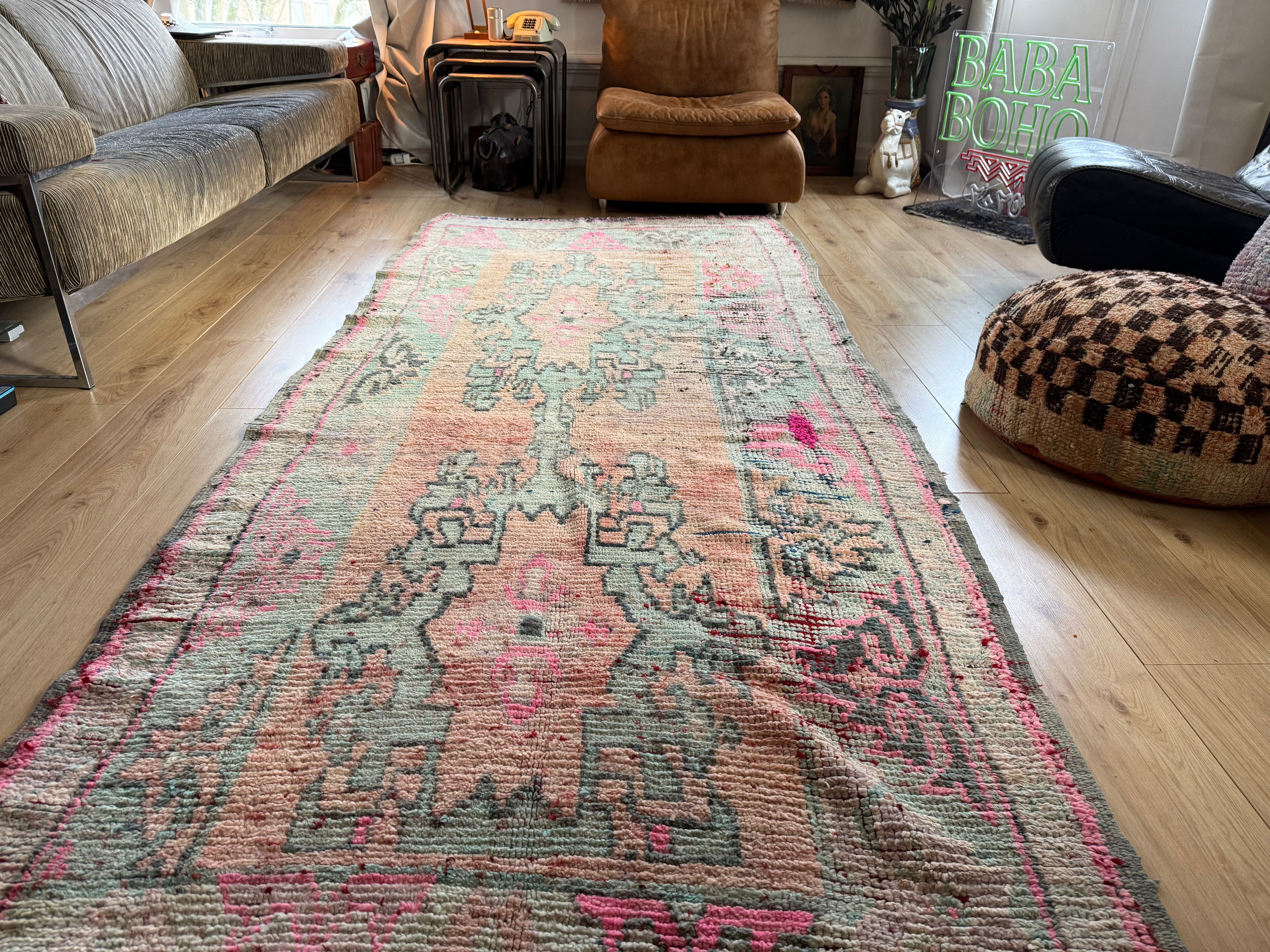 Vintage Marokkaans Berber tapijt (ca. 1950–1970) – 355 × 137 cm