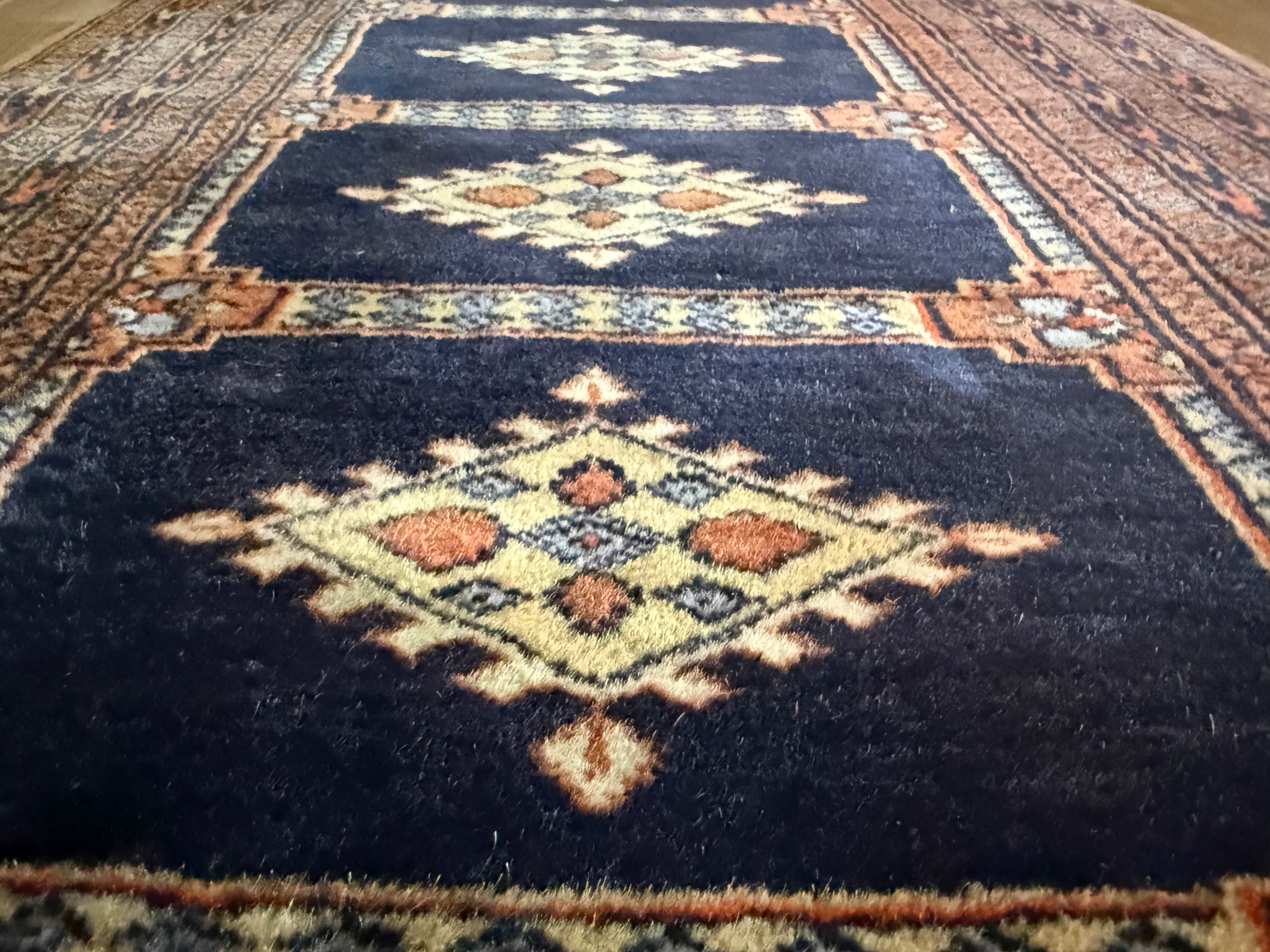Handgeknoopte vintage loper – Baluchi stijl – ca. 280 × 75 cm