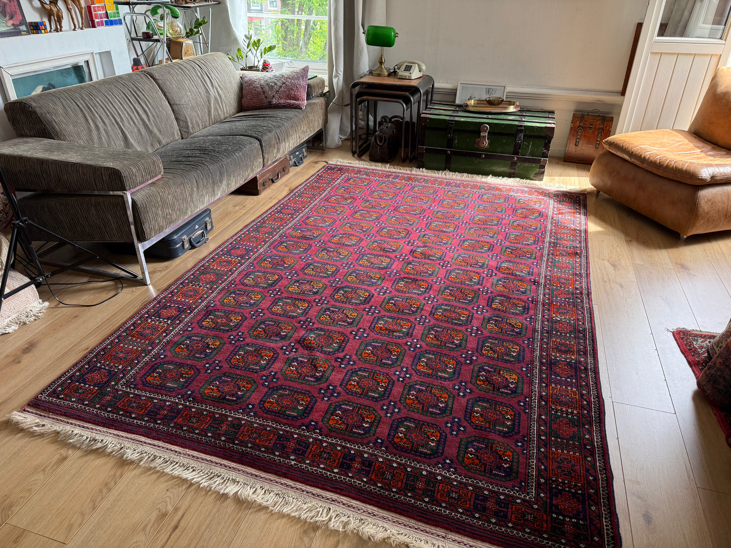 GEREINIGD Alfombra Bochara pakistaní anudada a mano 285×183 cm