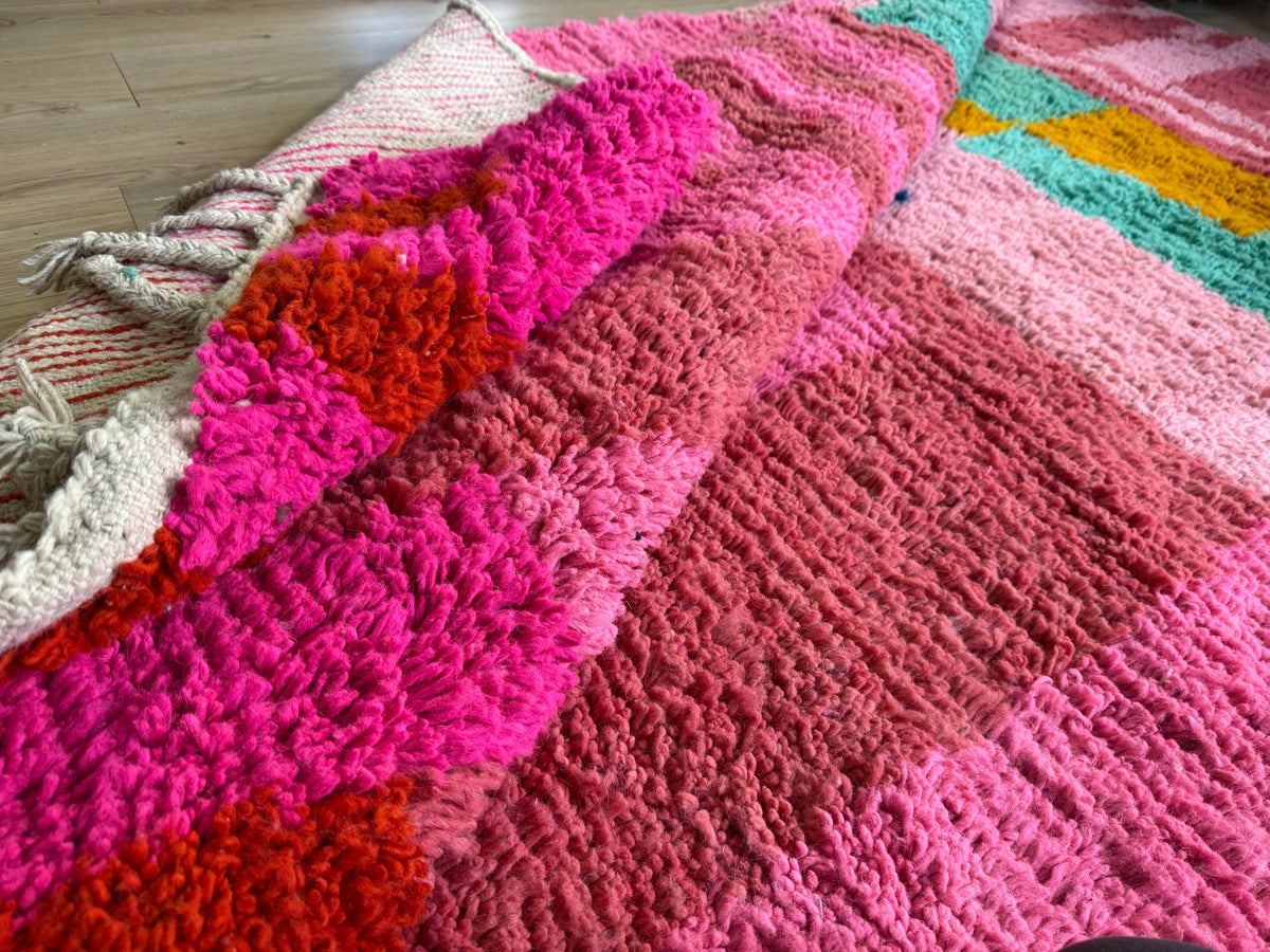 Marokkaans tapijt in roze en fuchsia – 302 × 204 cm