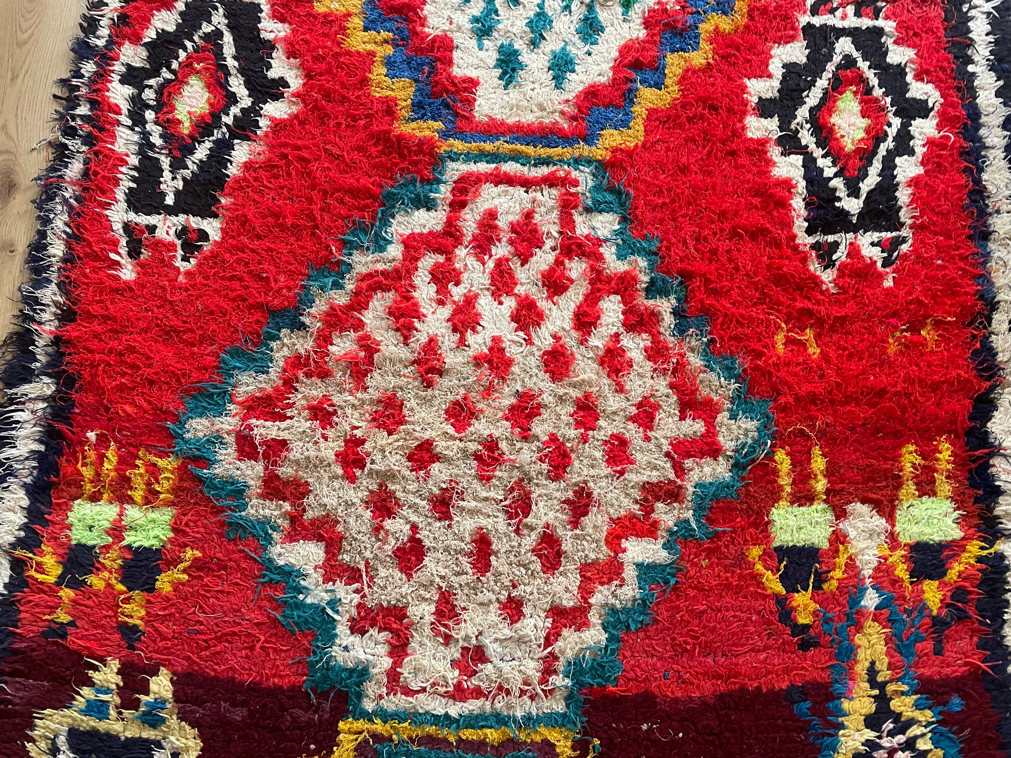 Handgeknoopt vintage Boujad tapijt – Marokkaans – ca. 282 × 145 cm