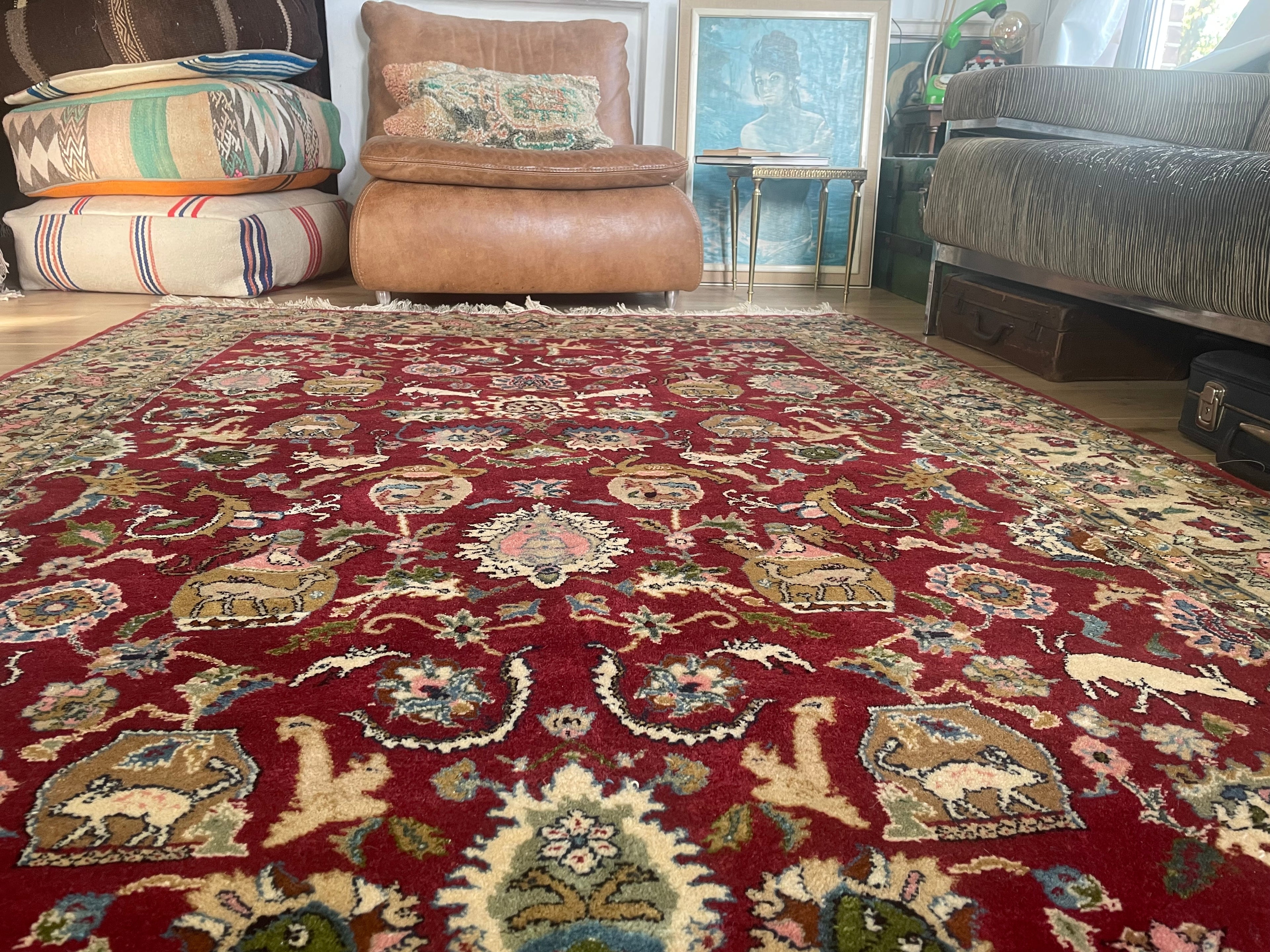 Handgeknoopt vintage Oosters tapijt – ca. 265 × 162 cm