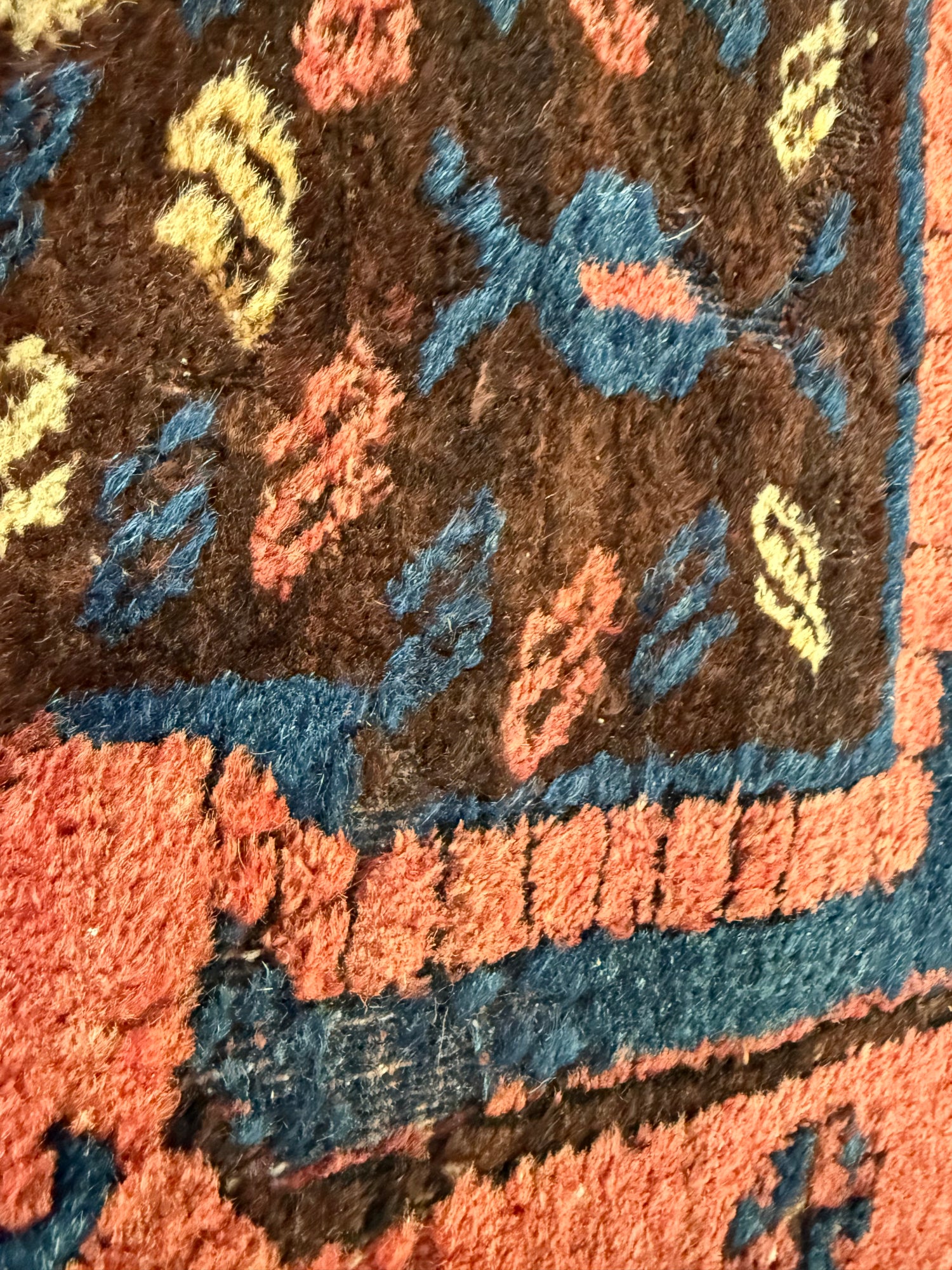 Tapete vintage antigo feito à mão nó a nó Tapete de aldeia (estilo Nahavand) – aprox. 158 × 180 cm