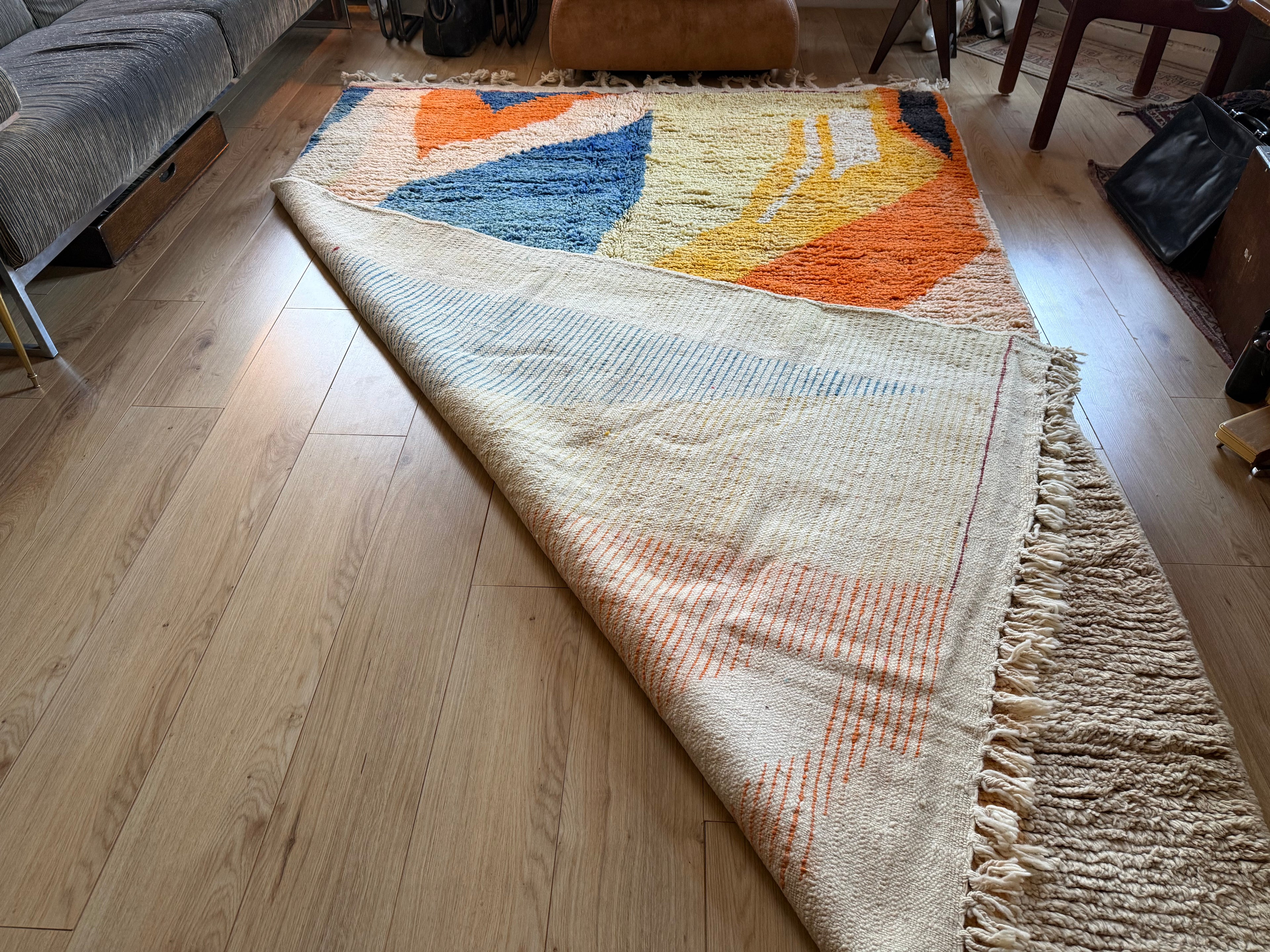 Tapete vintage de design marroquino – 317 × 197 cm – shag abstrato