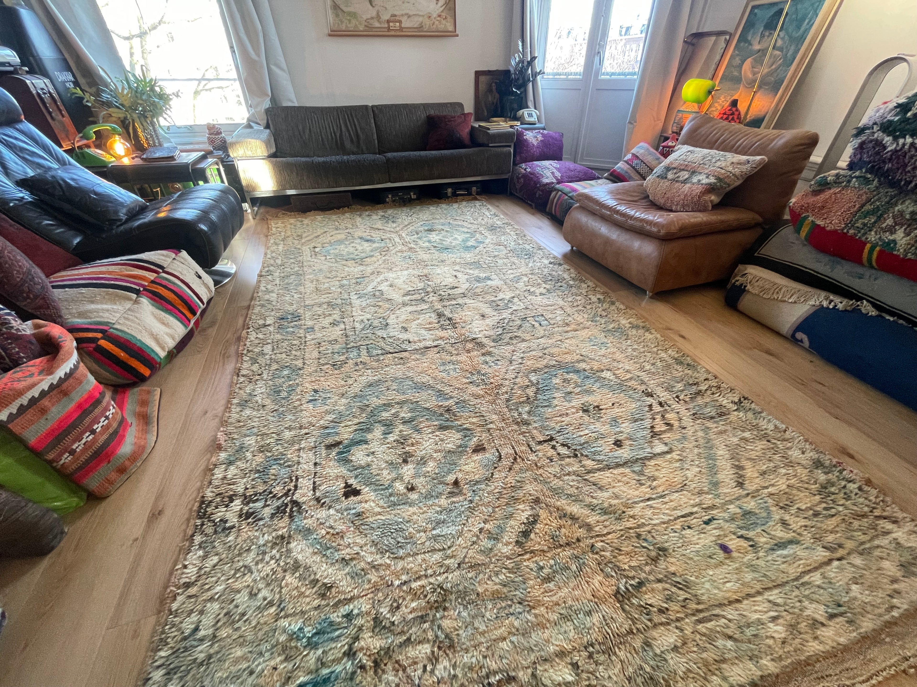 Handgeknoopt vintage tapijt uit Marokko – ca. 340 × 178 cm